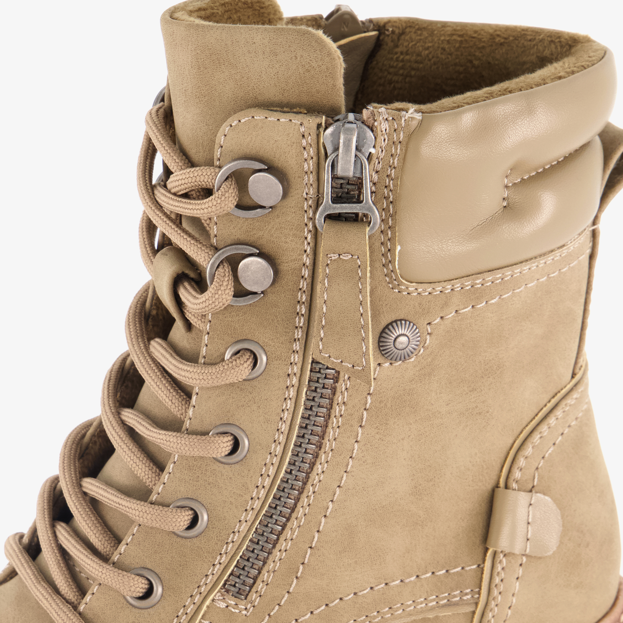 Blue Box dames veterboots met hak beige enkellaarzen – foto 5
