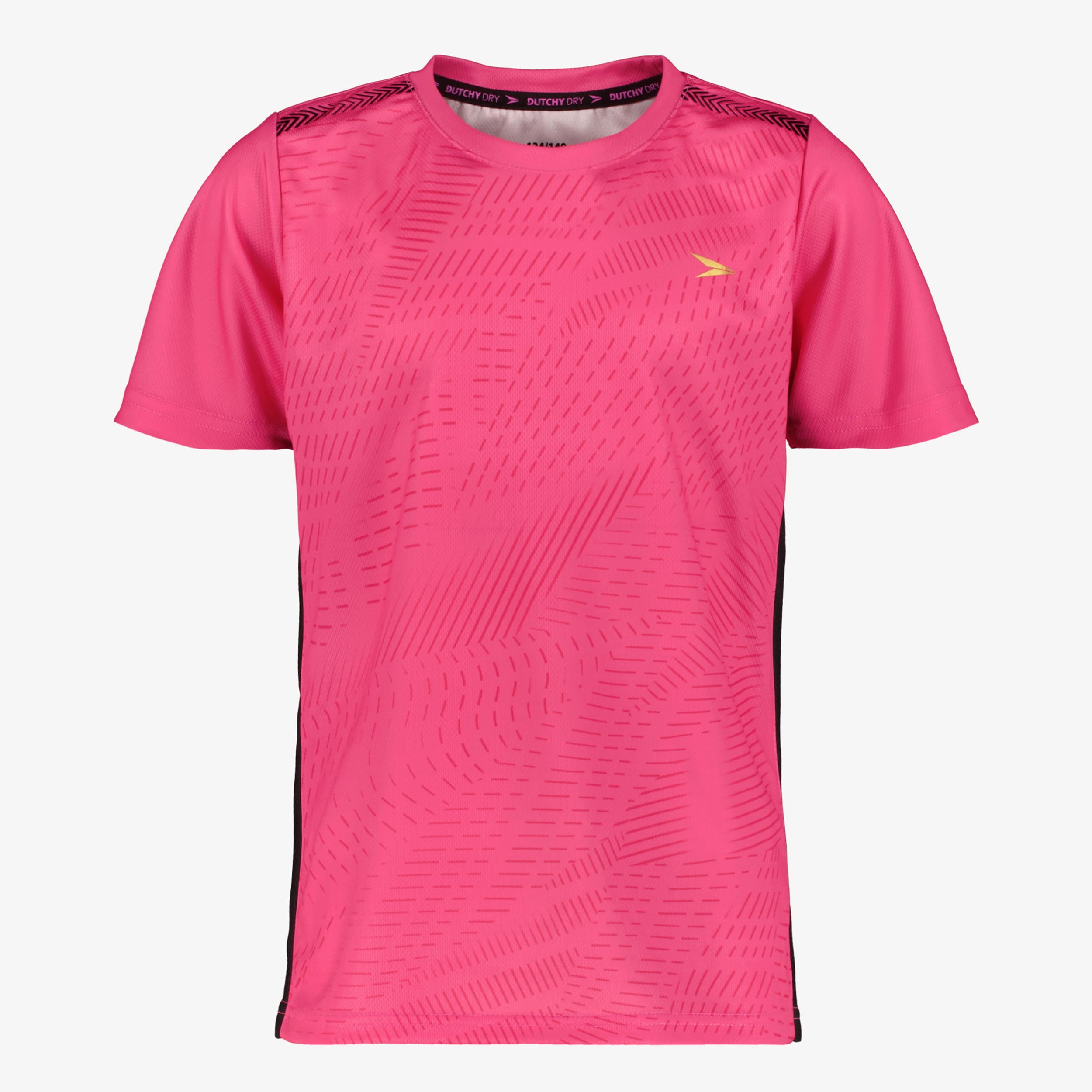Dutchy Dry kinder voetbal T-shirt roze zwart