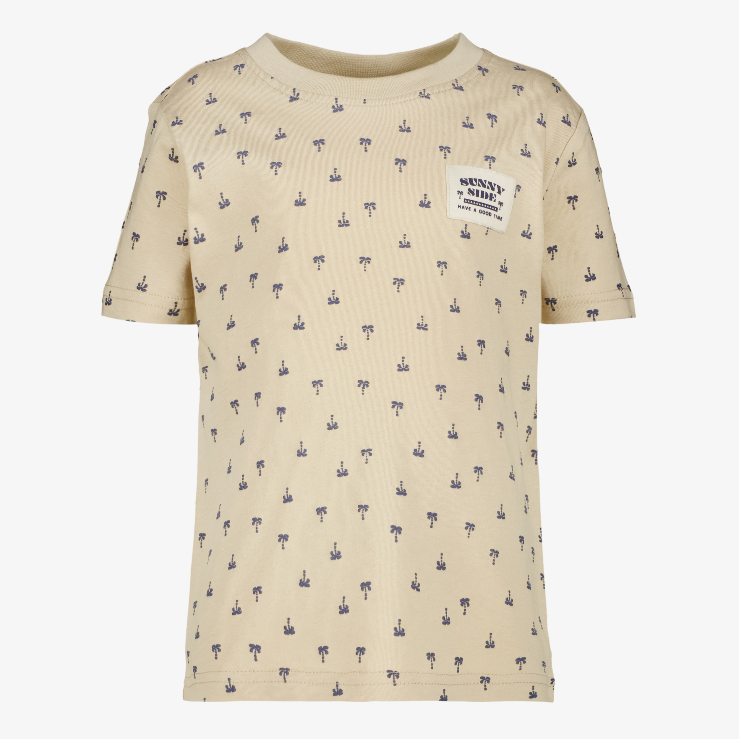 Unsigned jongens T-shirt met palmbomen beige