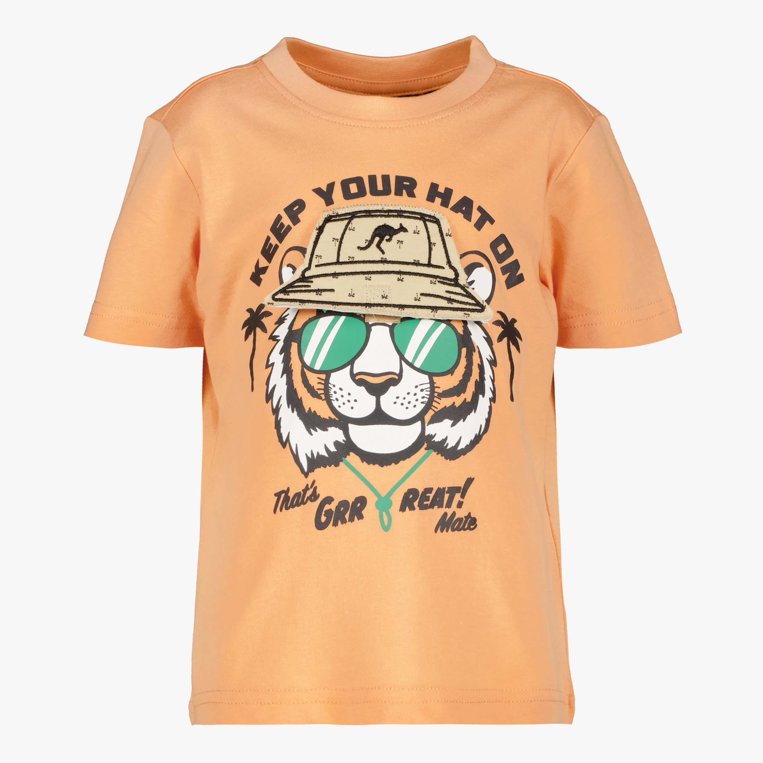 Unsigned jongens T-shirt met tijger oranje