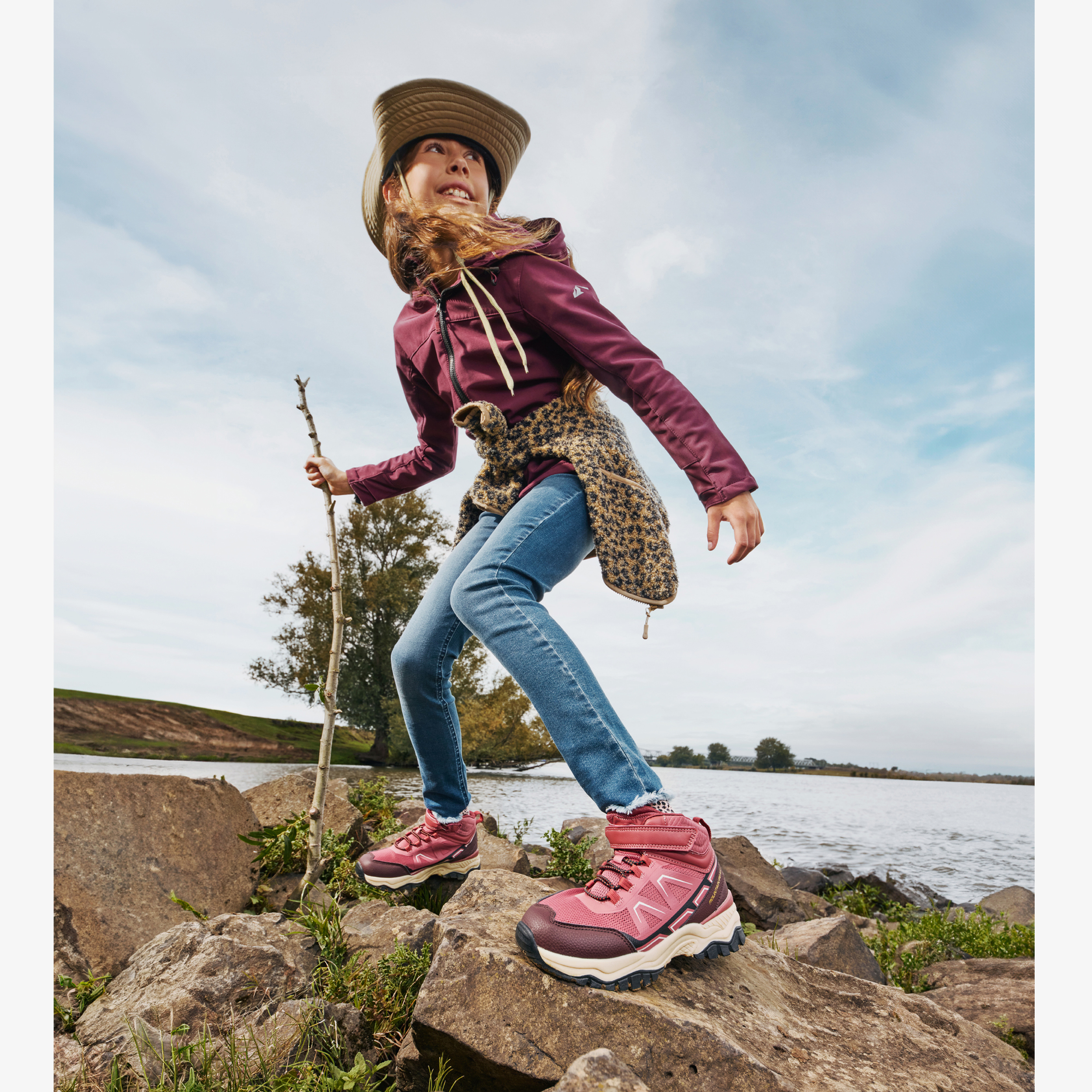 Mountain Peak meisjes outdoor fleece vest met panterprint truien & vesten – foto 3