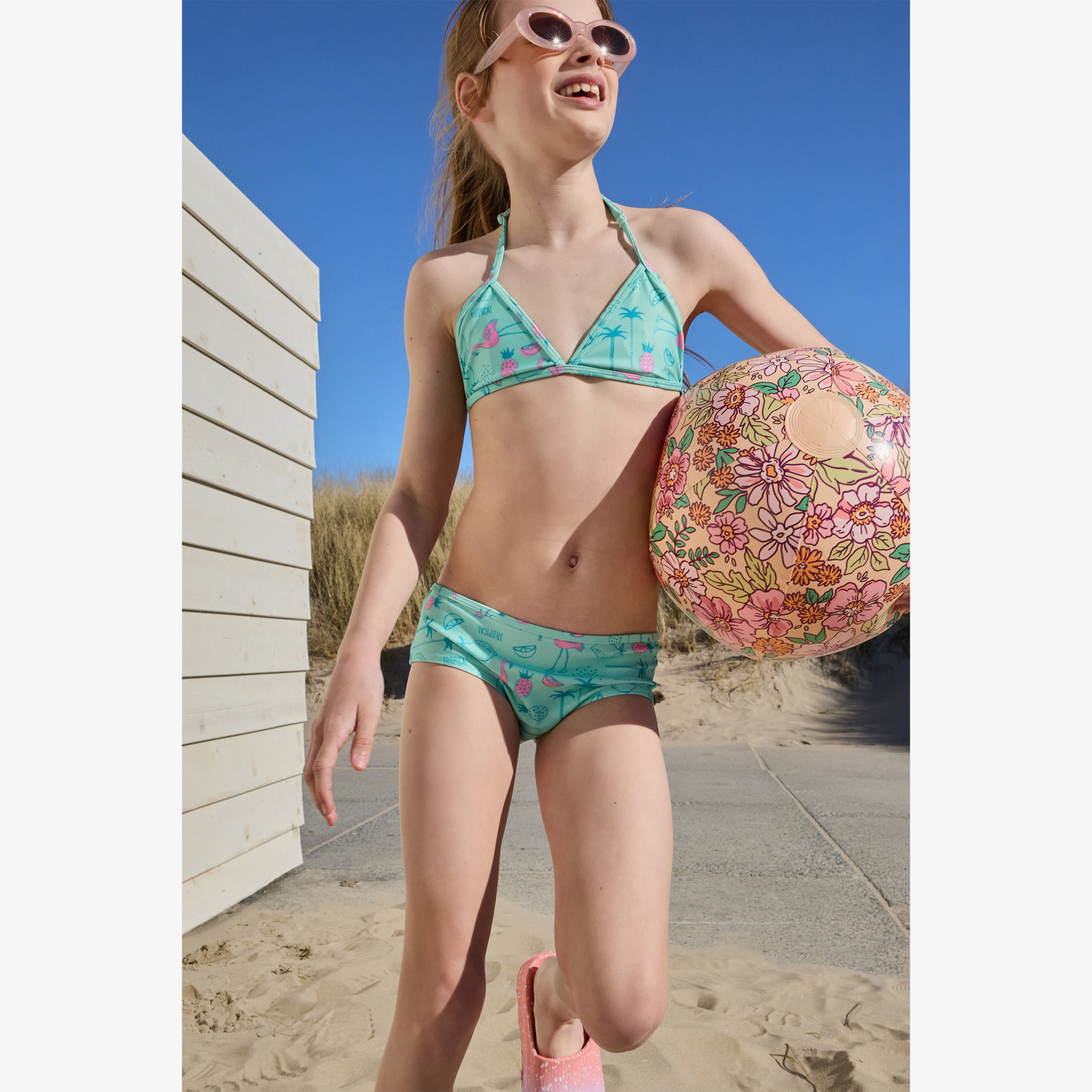 Osaga meisjes bikini met tropische print groen badmode – foto 2
