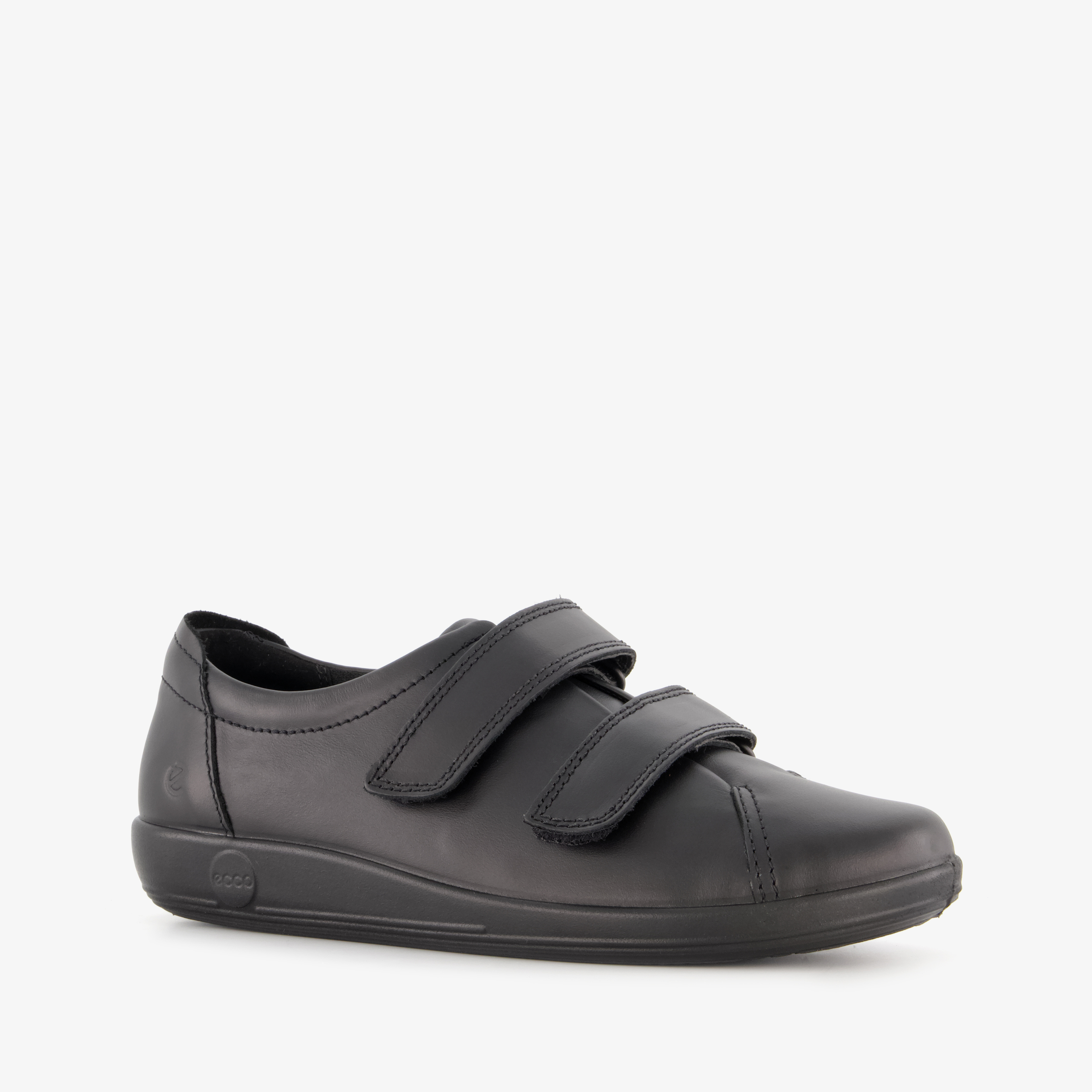 ECCO Soft 2.0 leren dames sneakers zwart
