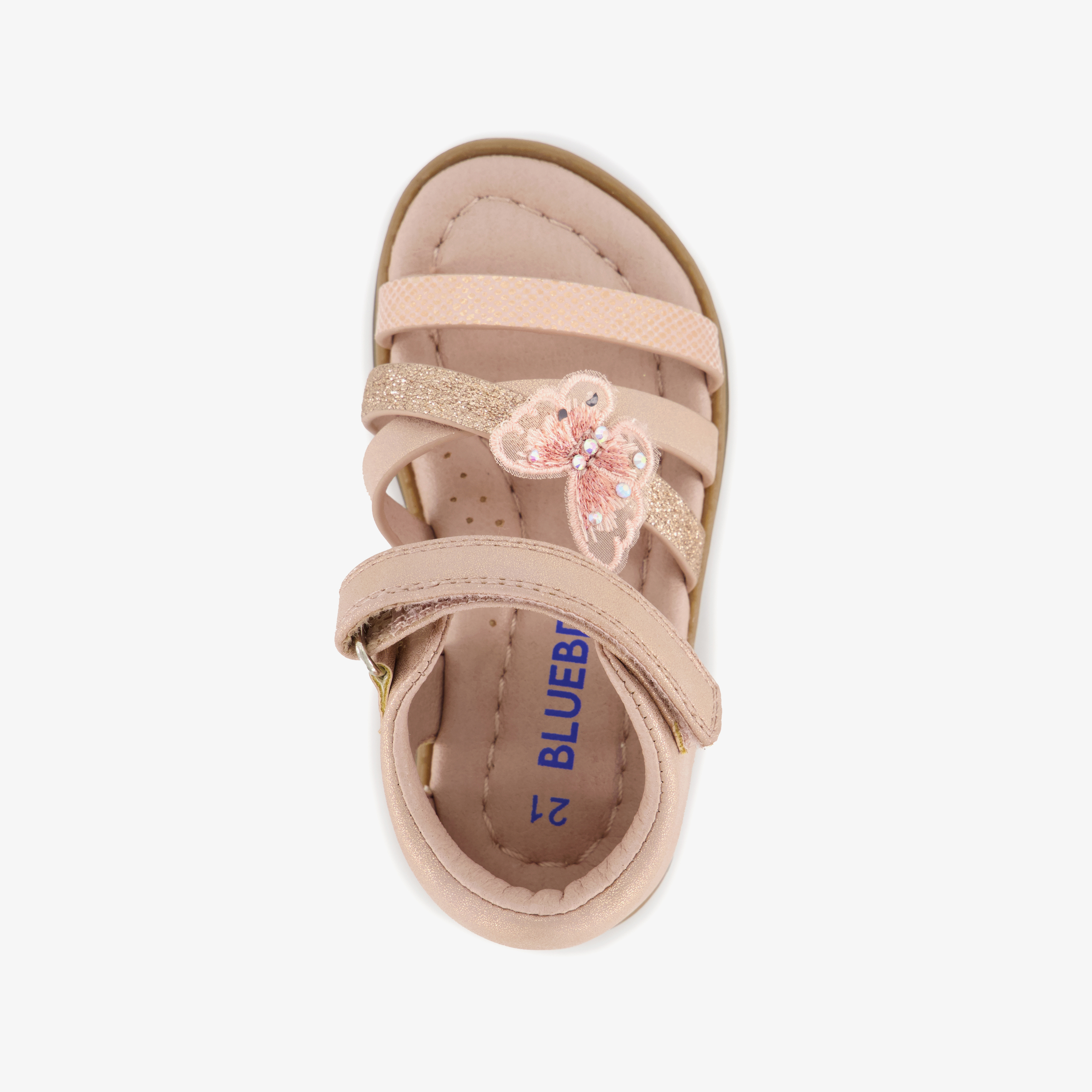 Blue Box meisjes sandalen met vlinder roze goud – foto 4