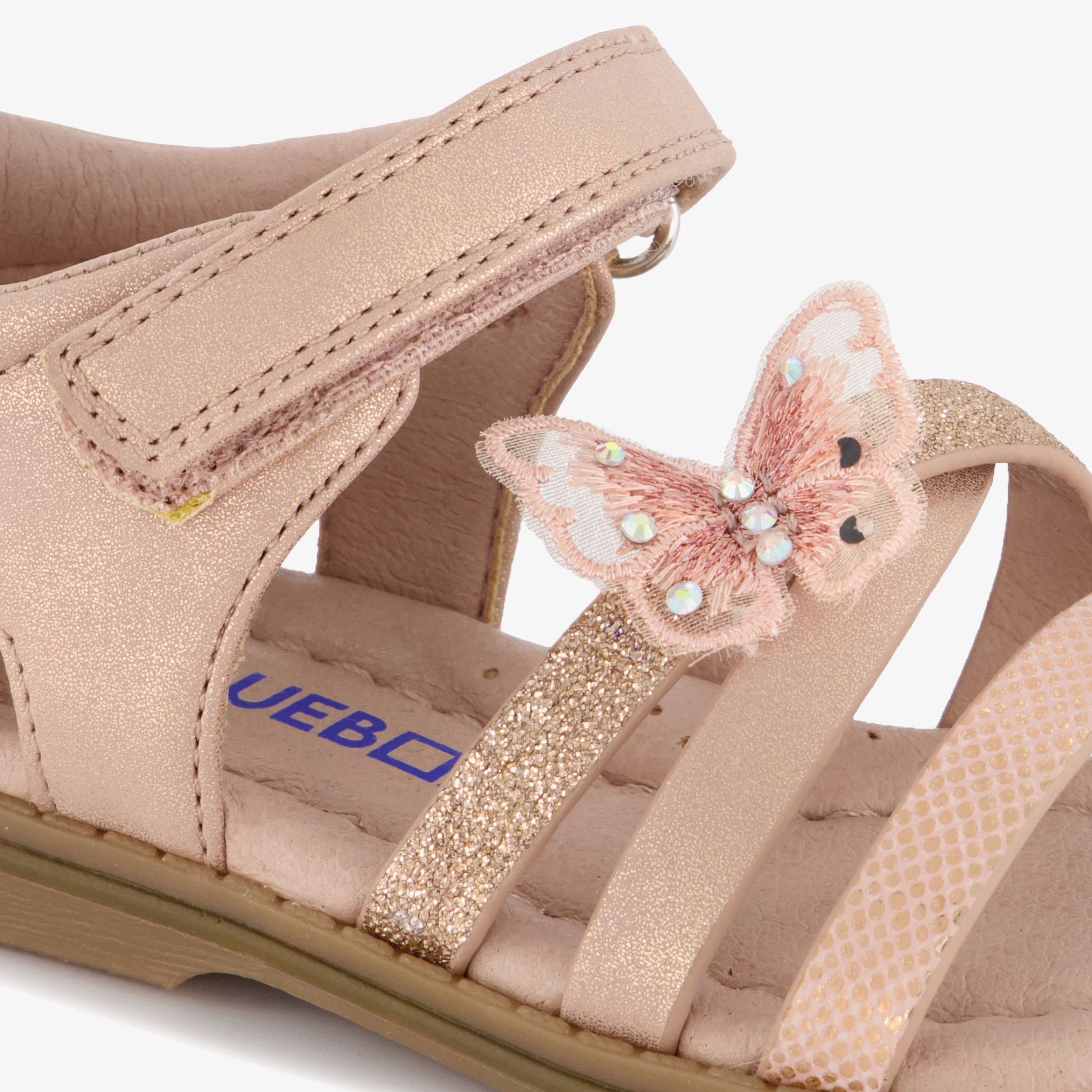 Blue Box meisjes sandalen met vlinder roze goud – foto 5