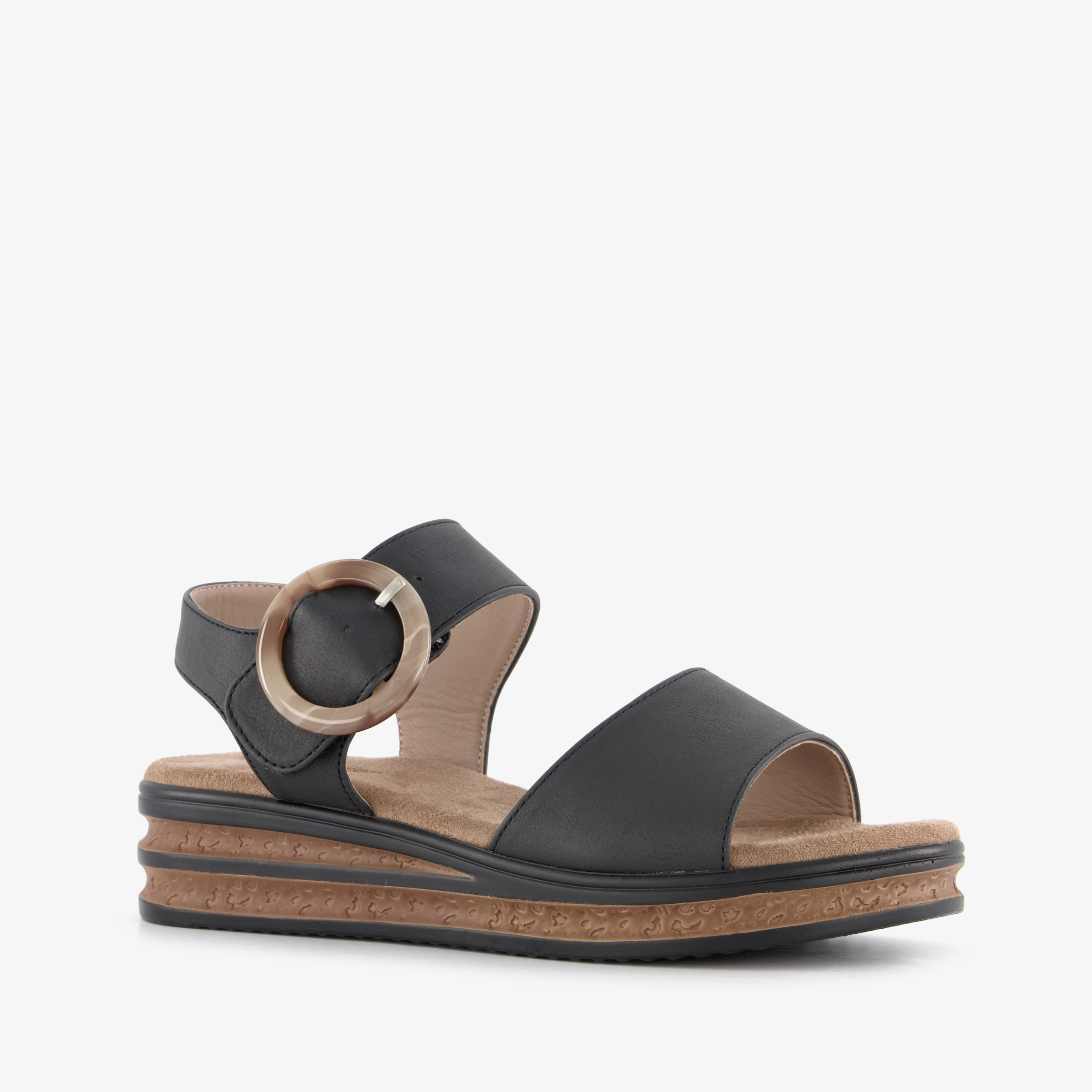 Natuform dames sandalen zwart bruin