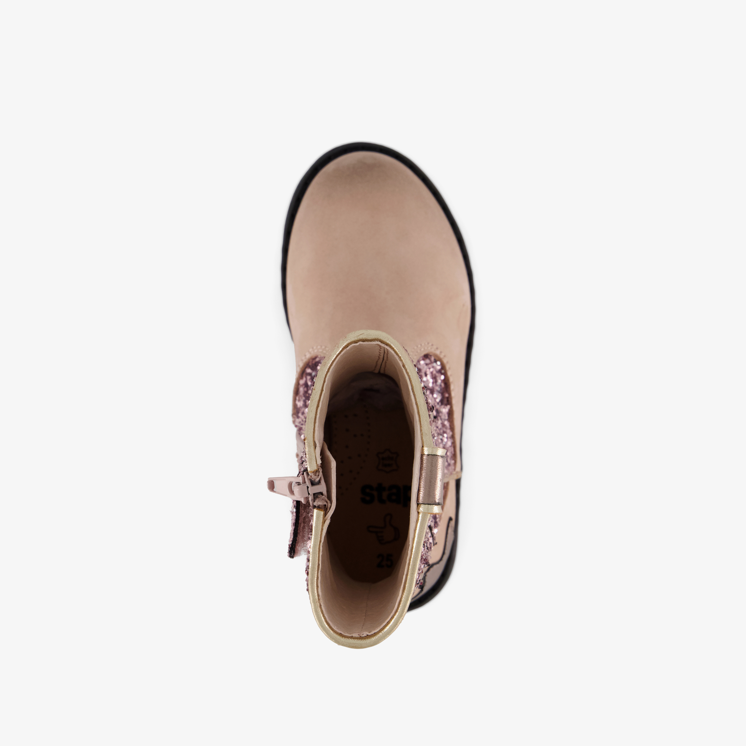 Stap leren meisjes cowboylaarzen roze beige – foto 4
