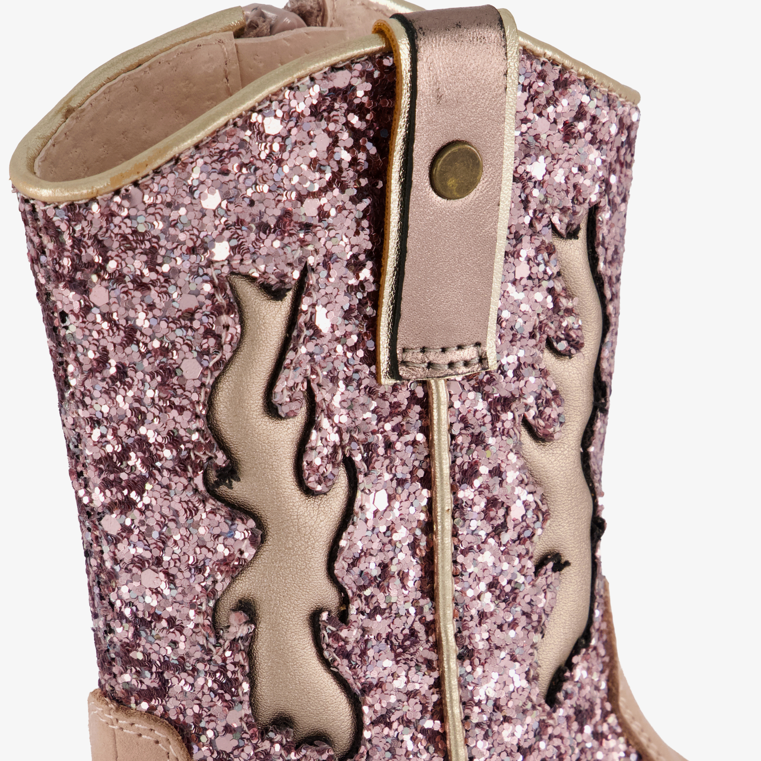 Stap leren meisjes cowboylaarzen roze beige – foto 5