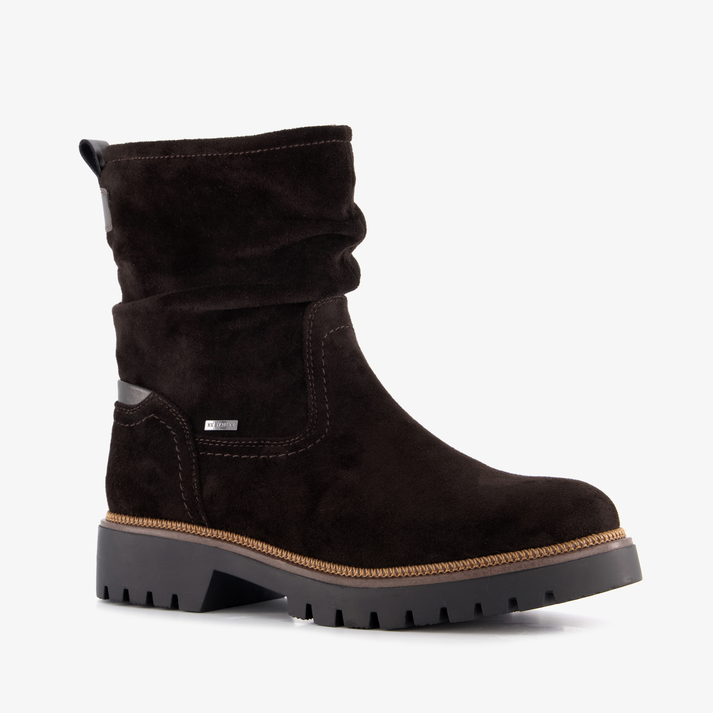 XX By Mexx gevoerde dames boots donkerbruin enkellaarzen