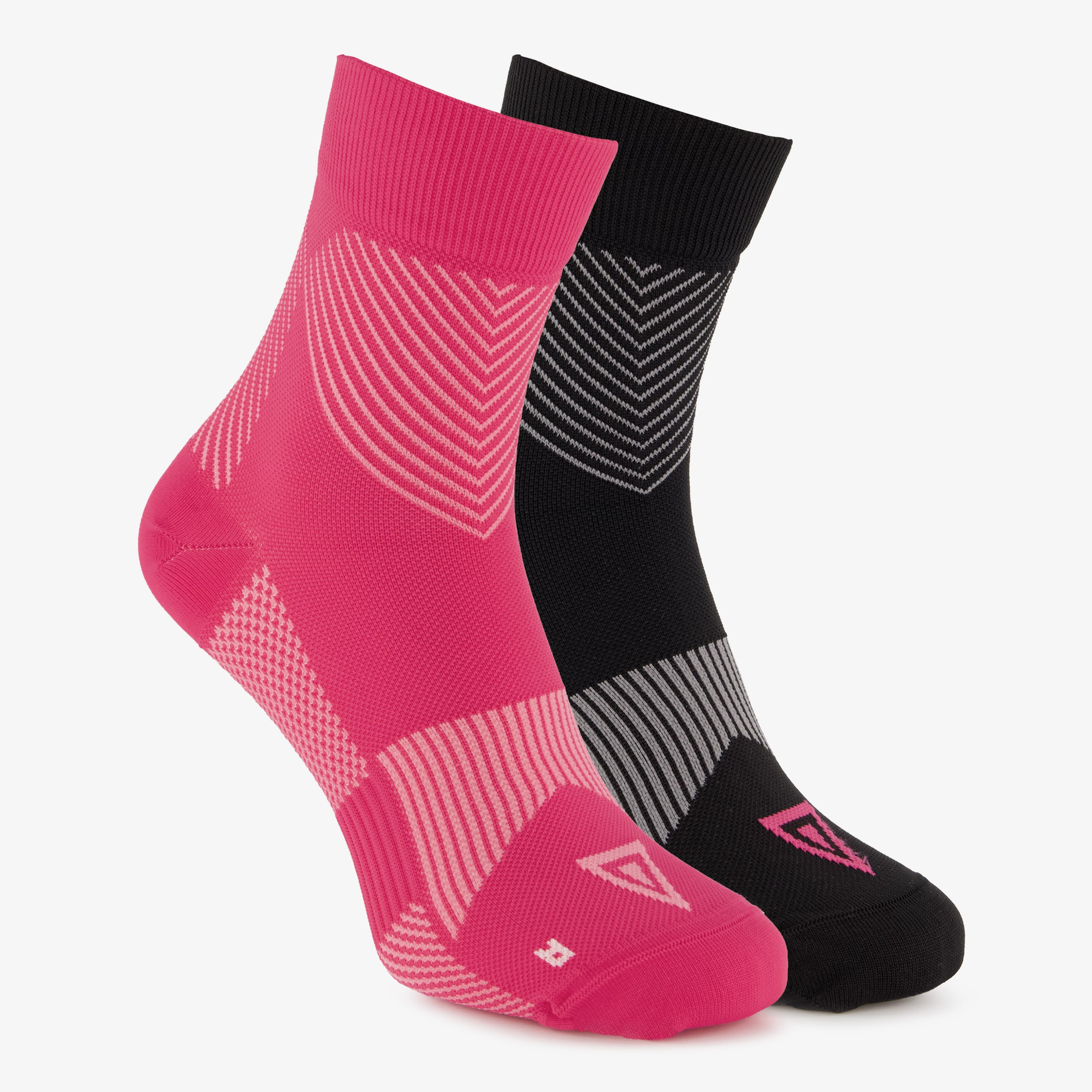 2 paar halflange Osaga compressiesokken roze zwart meisjes