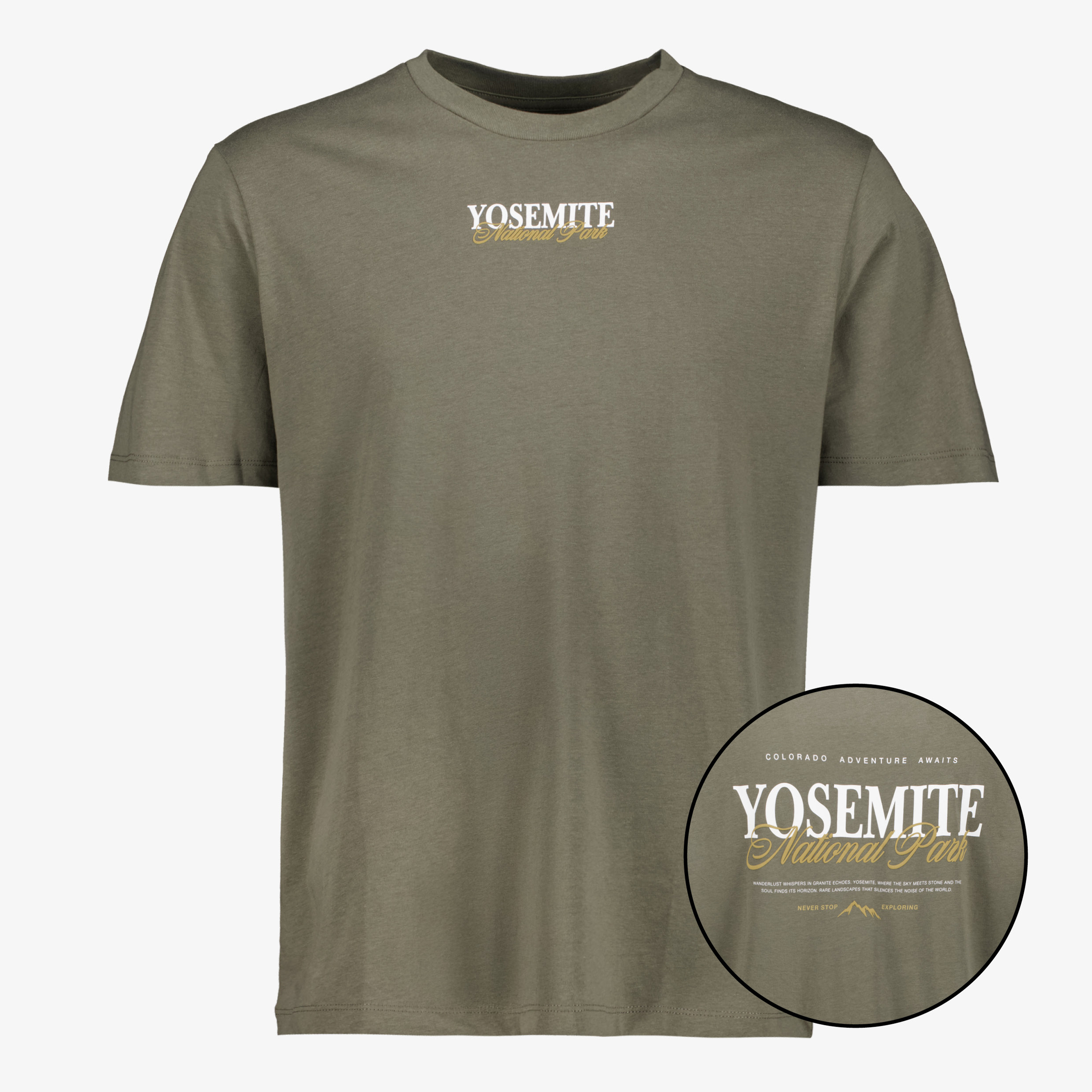JJ Rebel heren T-shirt met backprint groen t-shirts & tops