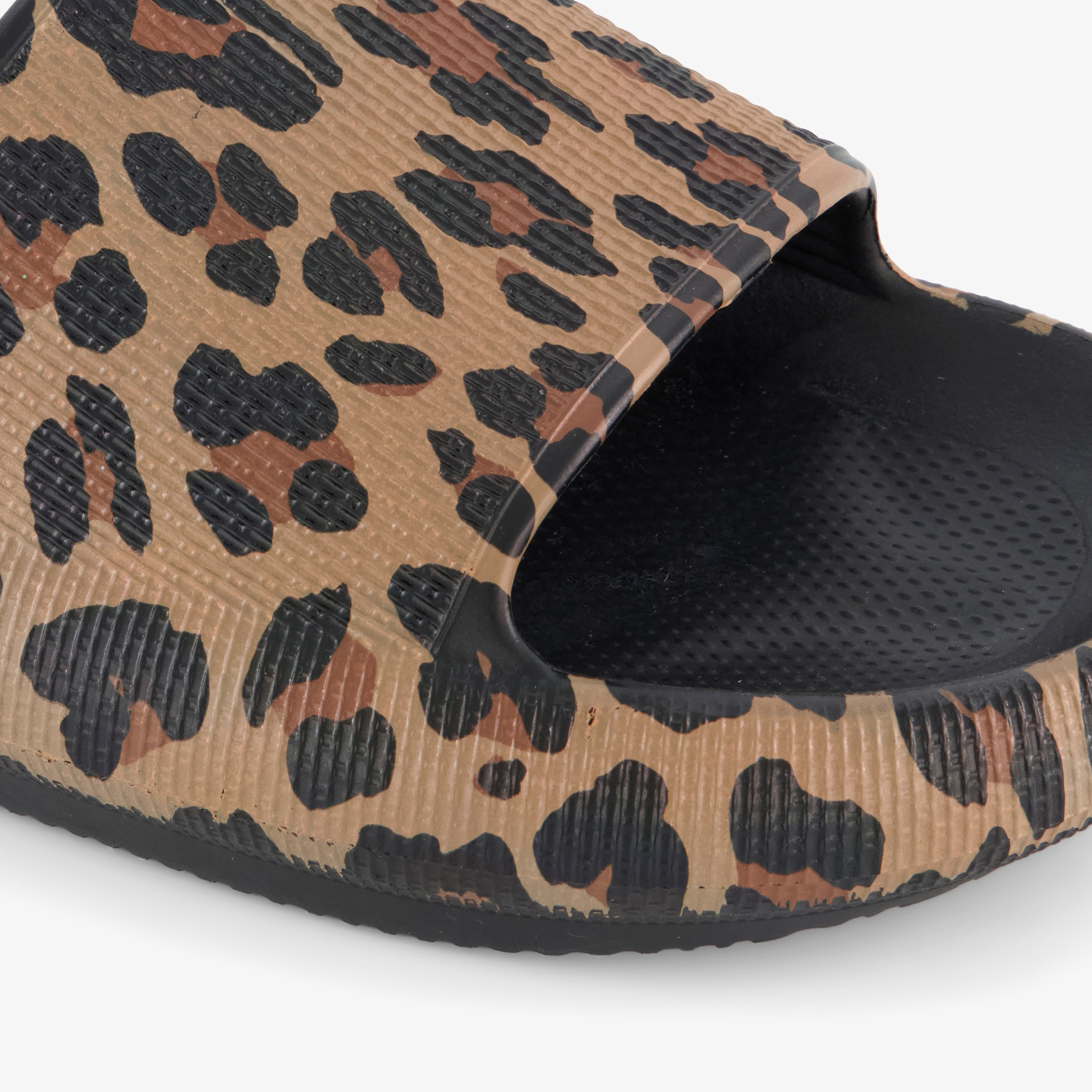 Dames badslippers met panterprint beige – foto 5