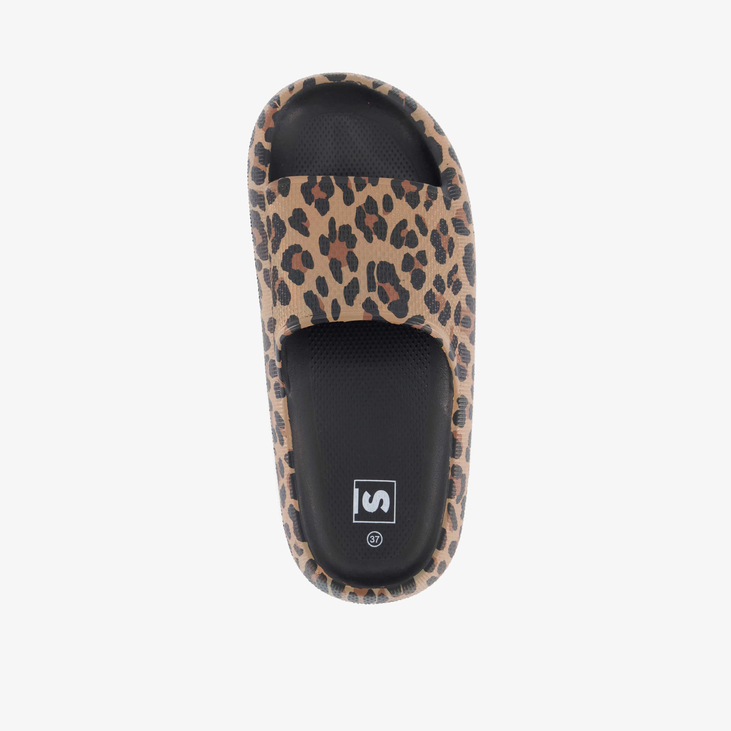 Dames badslippers met panterprint beige – foto 4
