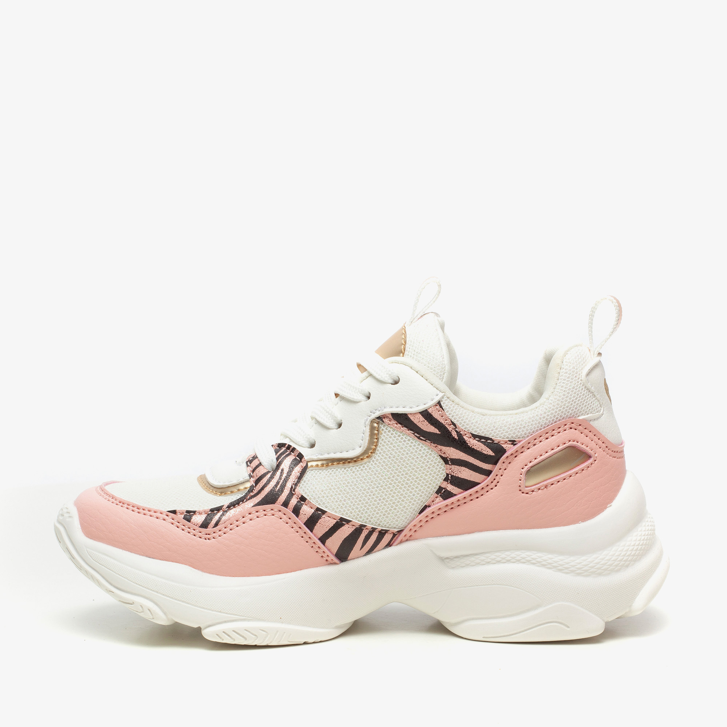 Blue Box meisjes sneaker roze met zebraprint – foto 2