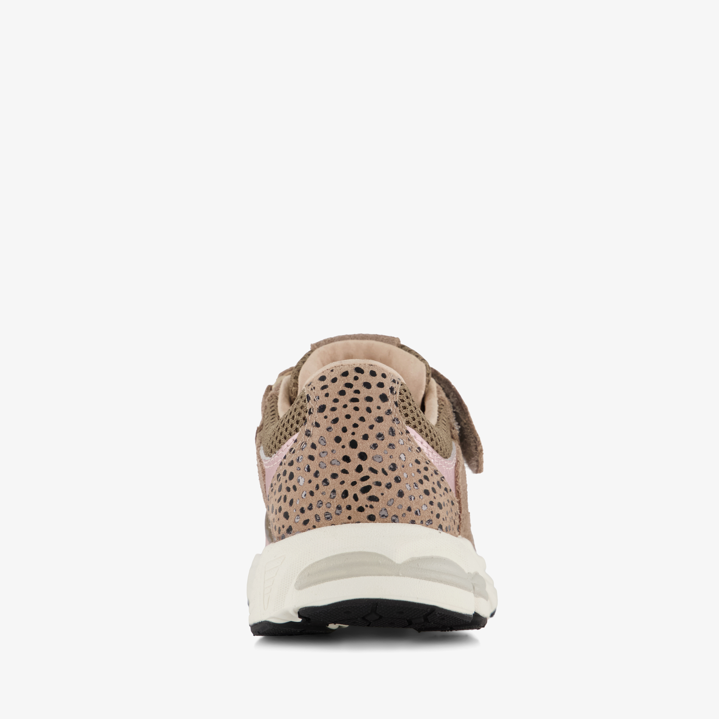 Stap leren meisjes sneakers met metallic details bruin – foto 2