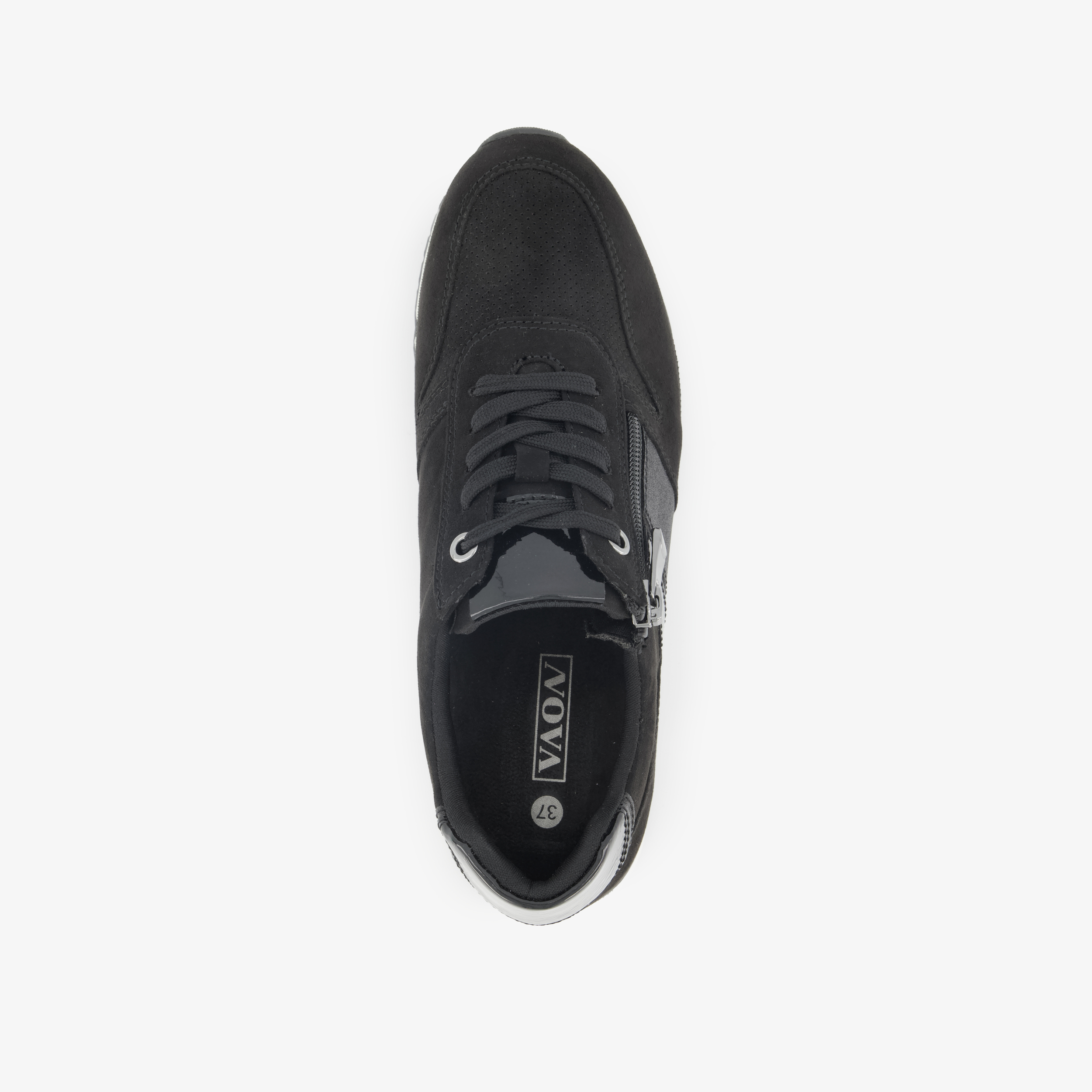 Nova dames sneakers met lak zwart – foto 4