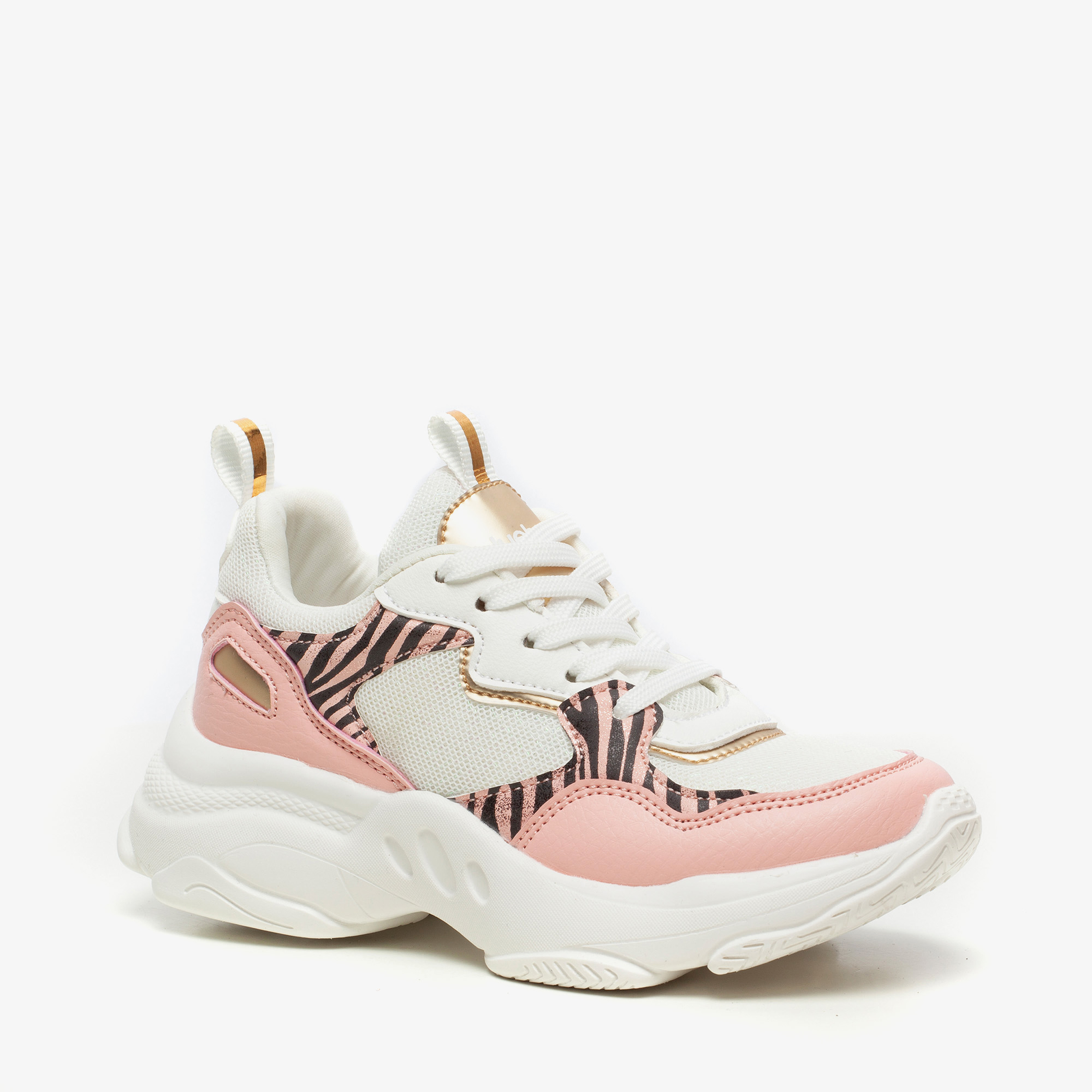 Blue Box meisjes sneaker roze met zebraprint