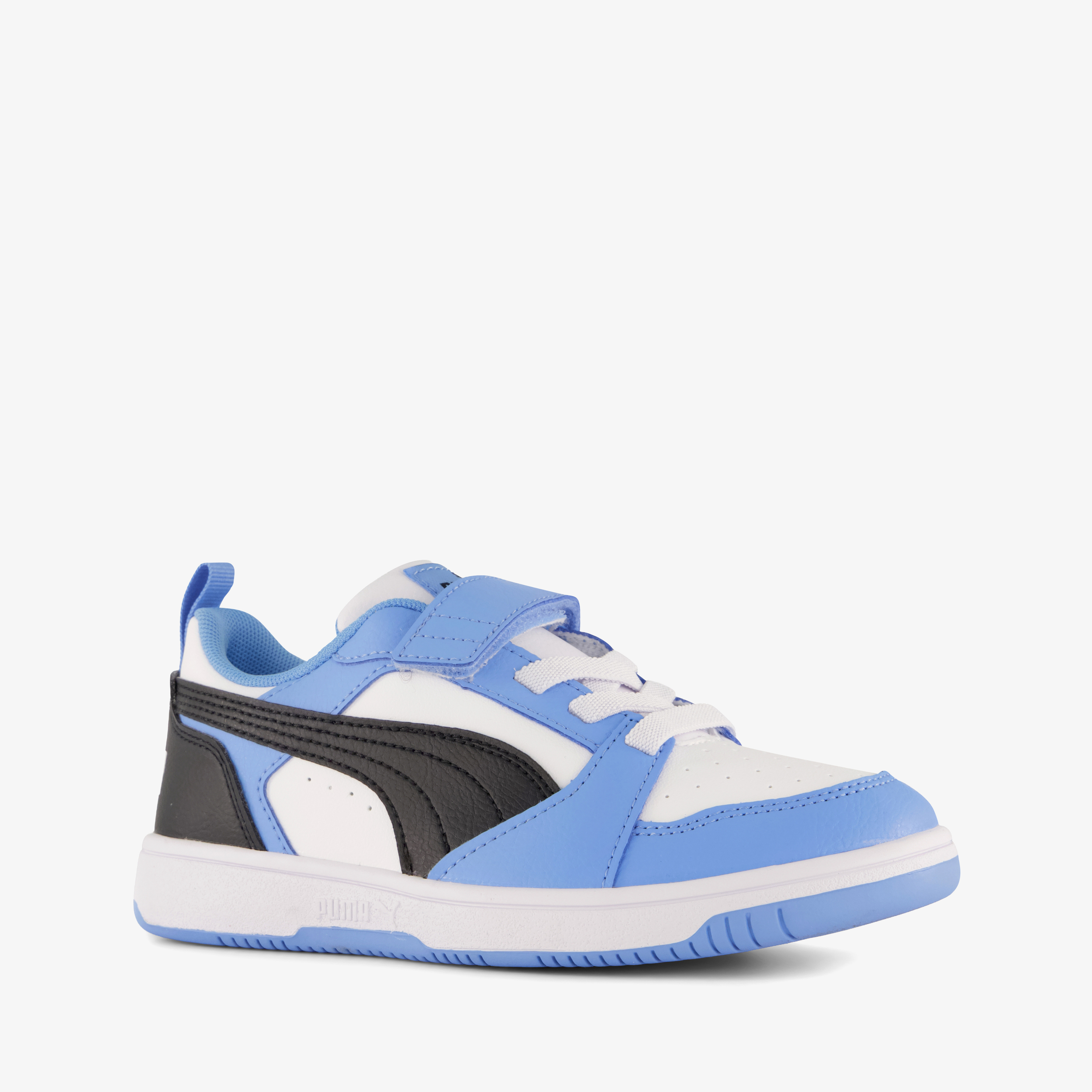Puma Rebound V6 Low kinder sneakers blauw wit