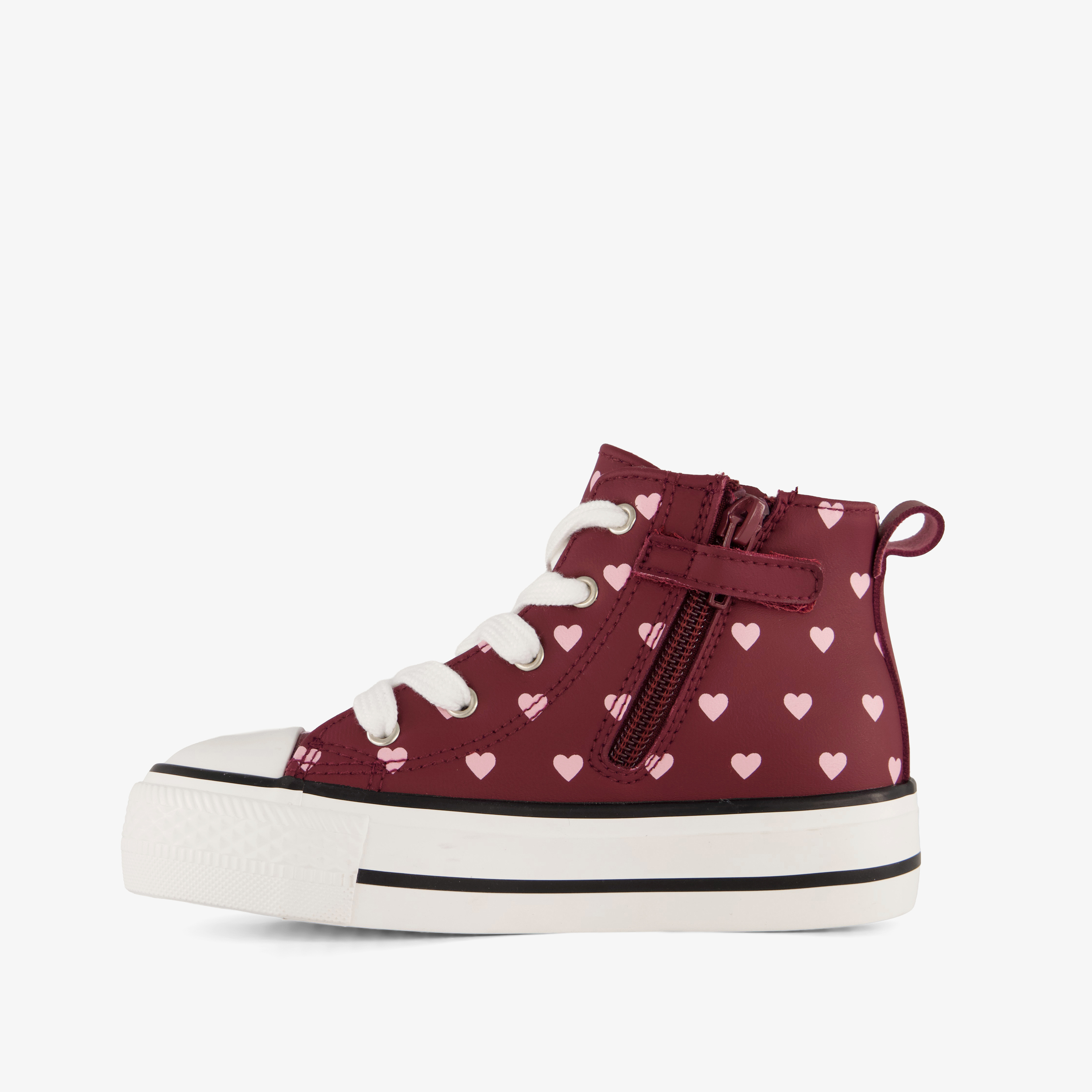 Blue Box hoge meisjes sneakers met hartjes roze