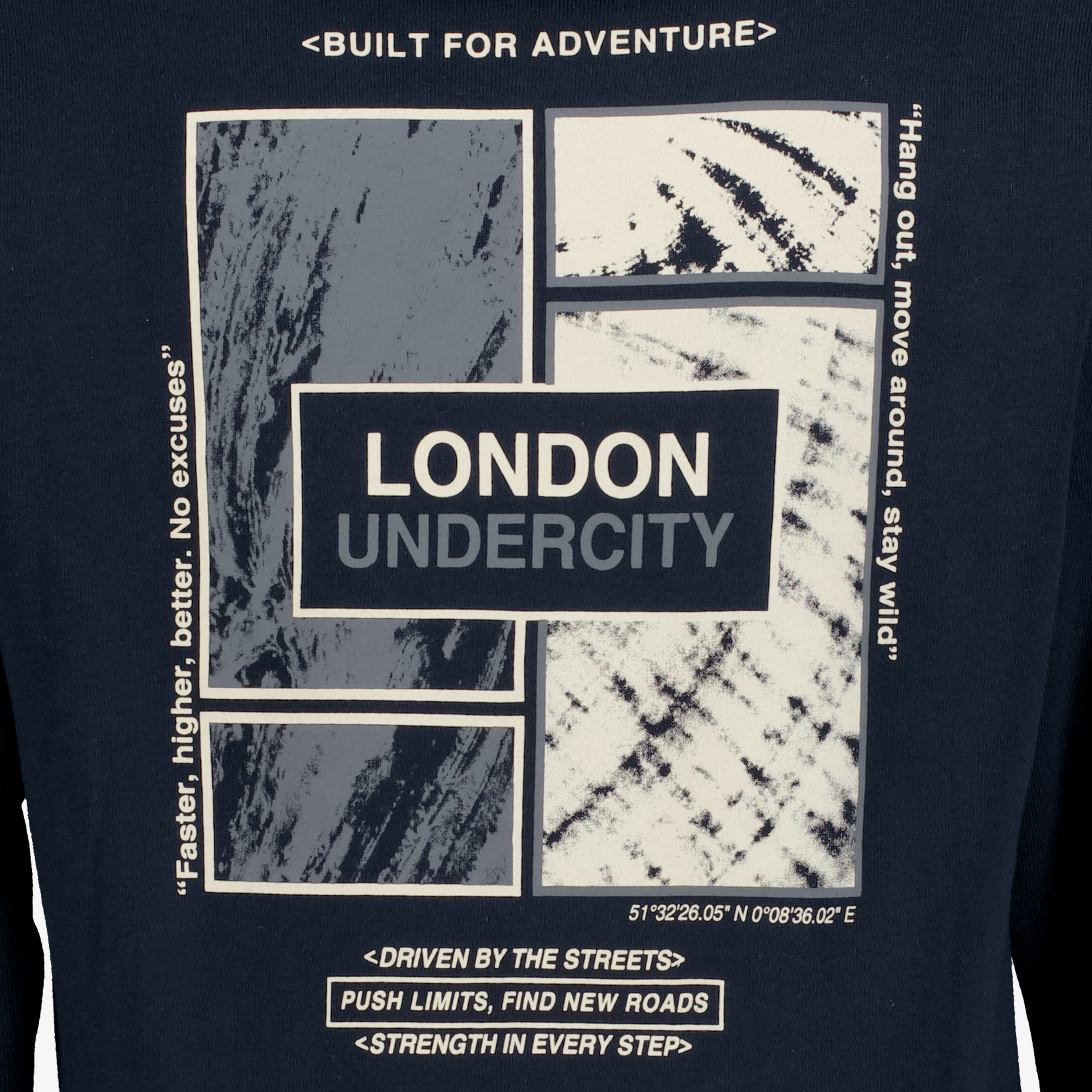 Unsigned jongens hoodie met backprint blauw truien & vesten – foto 2