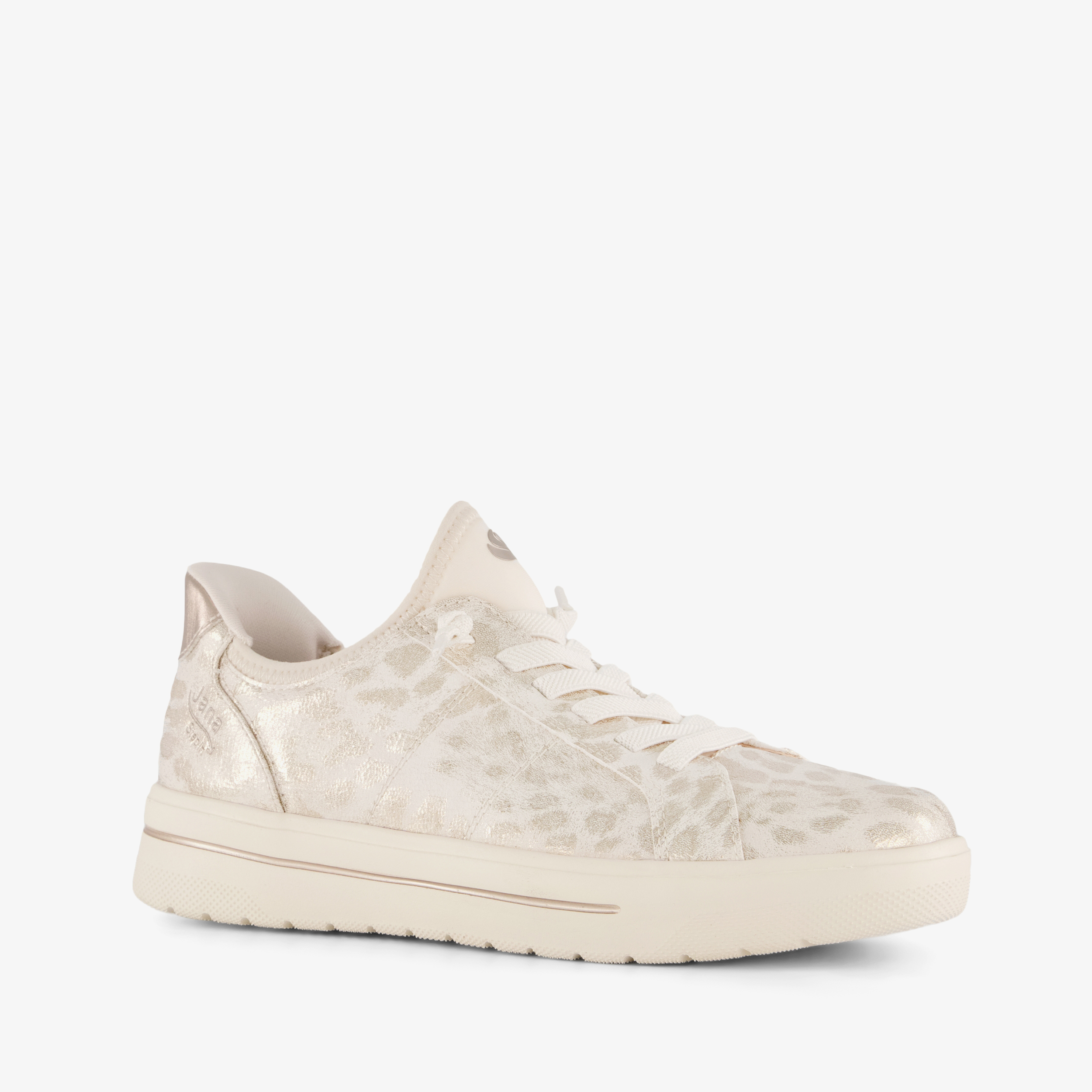 Jana Step In dames sneakers met H leest wit zilver