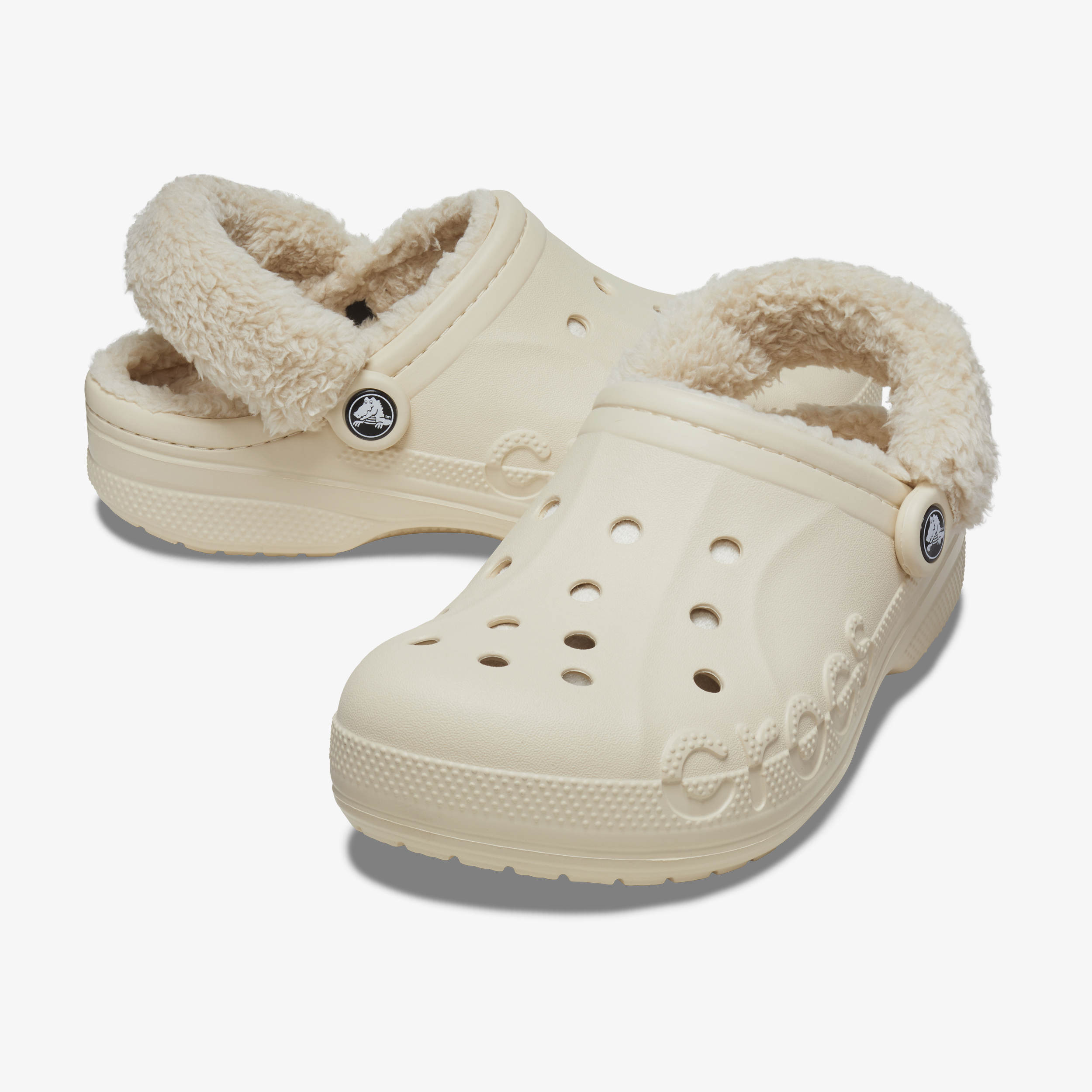 Crocs Baya Lined Fuzz Strap dames klompen wit – foto 5