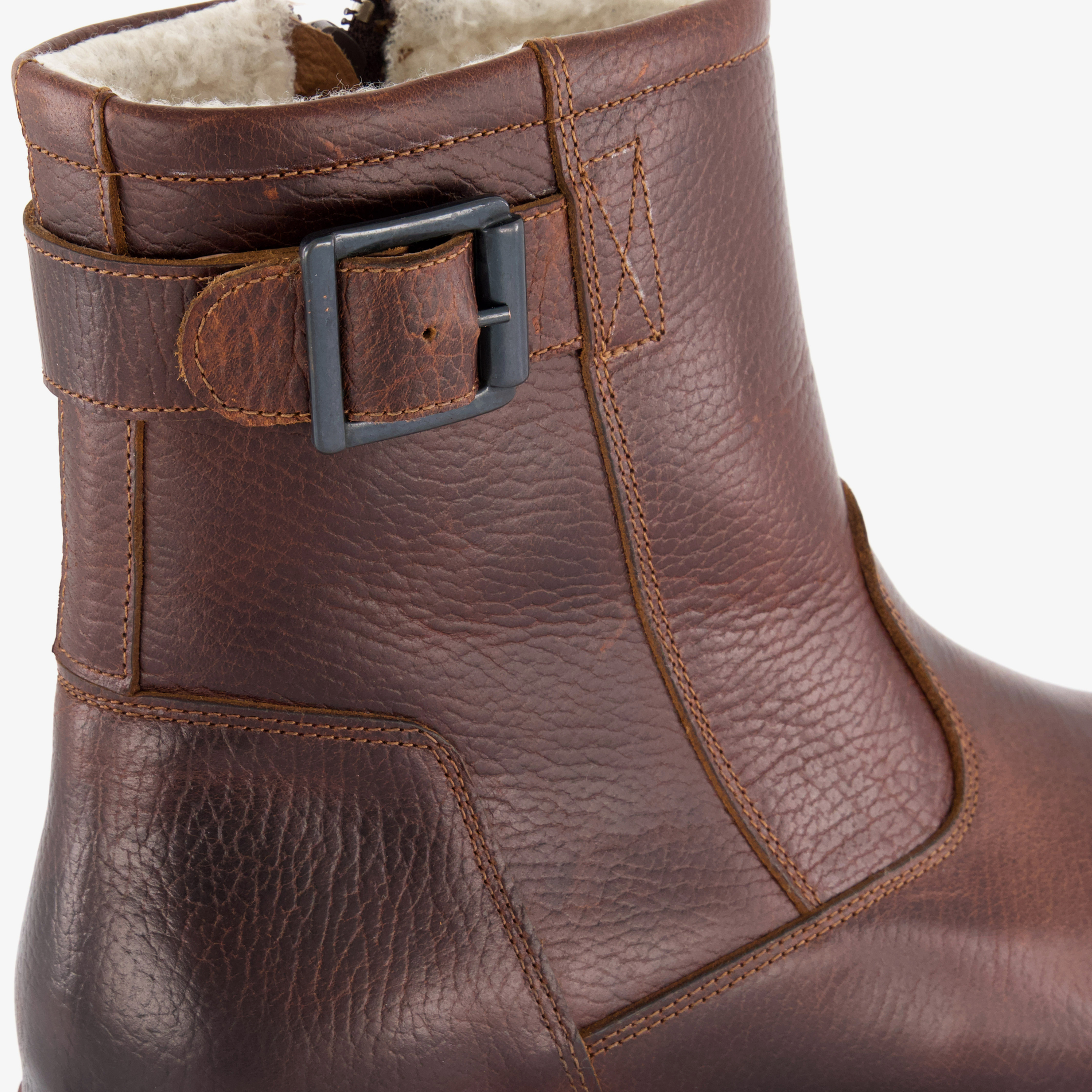 Output gevoerde leren heren boots donkerbruin – foto 5