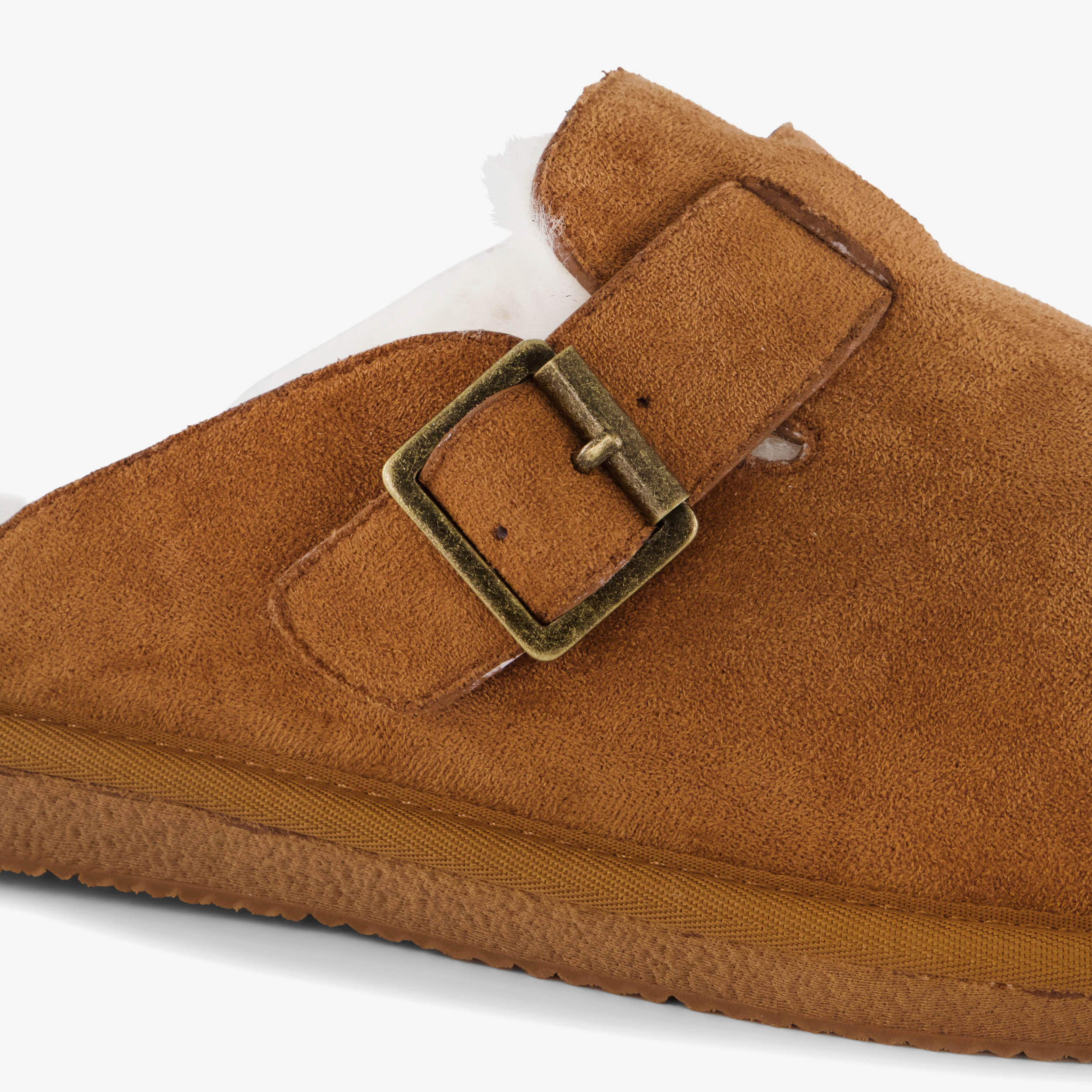 Thu!s gevoerde dames instap pantoffels cognac – foto 5