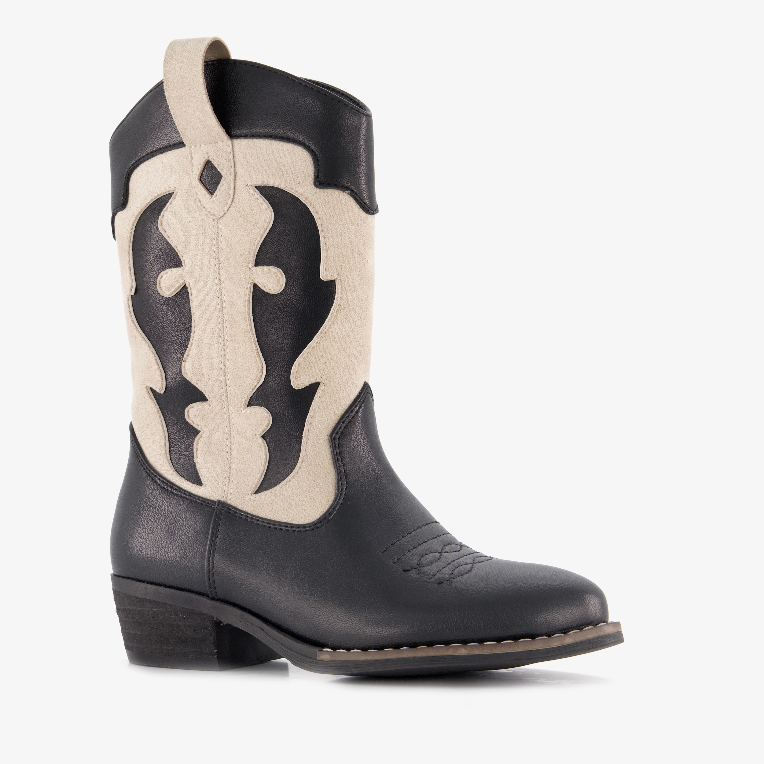Blue Box meisjes western laarzen zwart beige