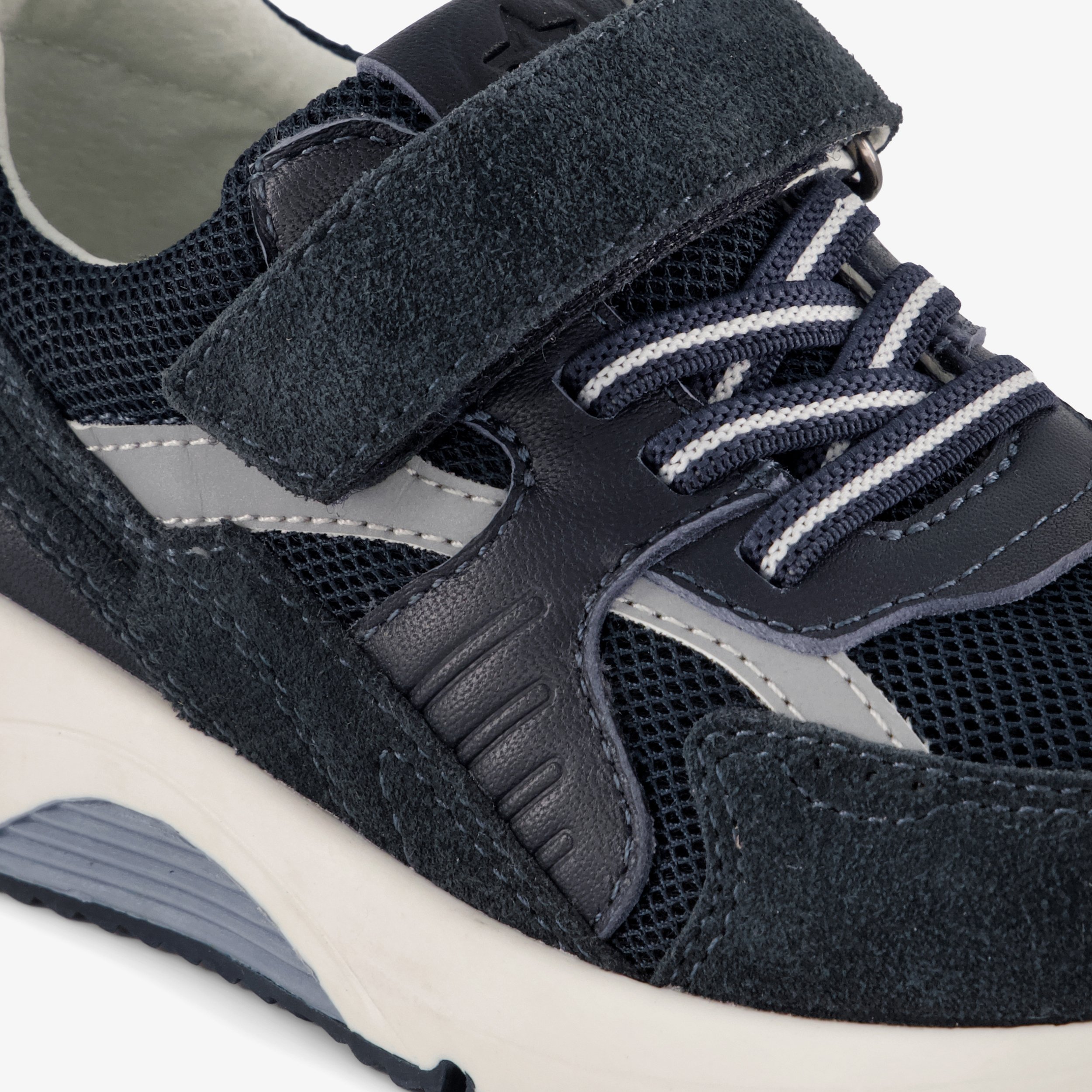 Stap suède jongens sneakers donkerblauw – foto 5