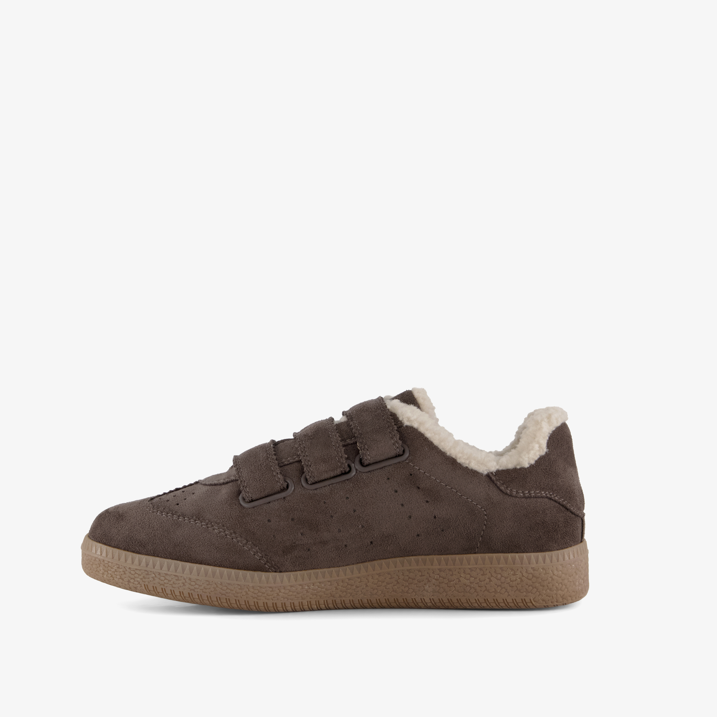 Blue Box dames sneakers met teddy voering bruin