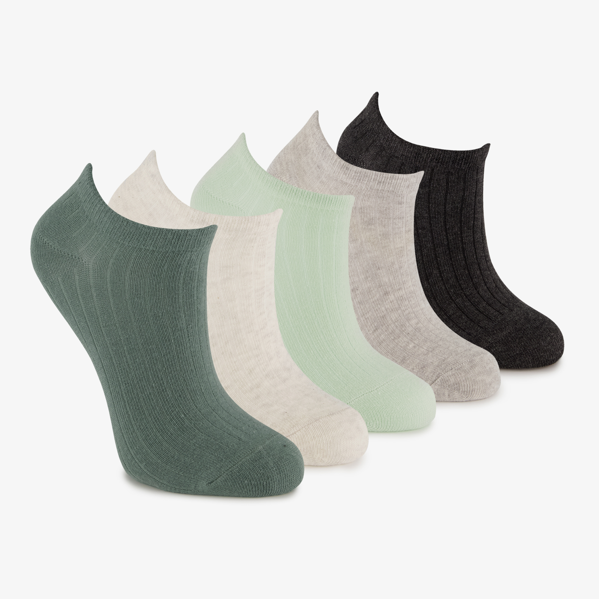 5 paar kinder sneakersokken groen
