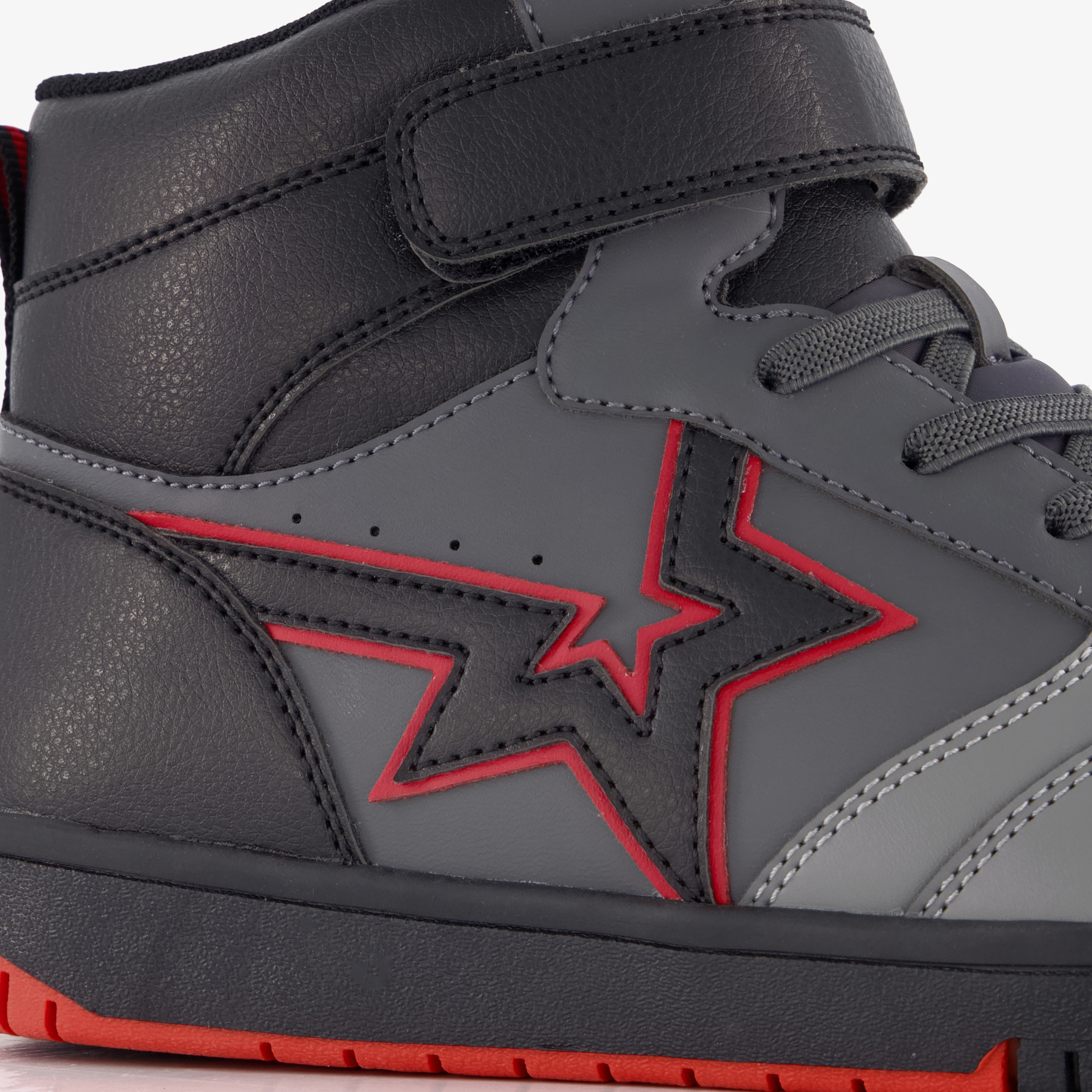 Blue Box hoge jongens sneakers met ster zwart grijs – foto 5