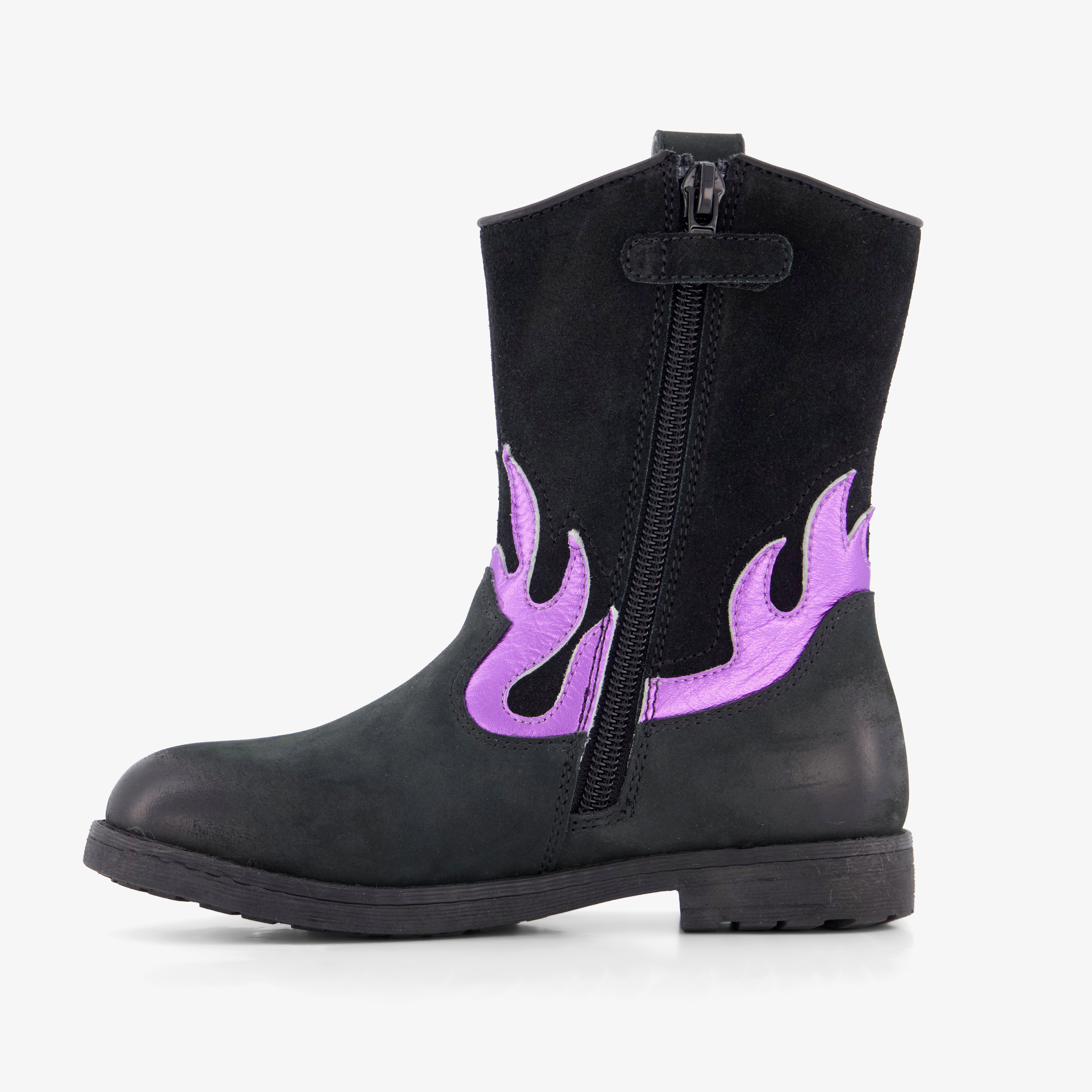 Stap leren meisjes cowboylaarzen zwart roze