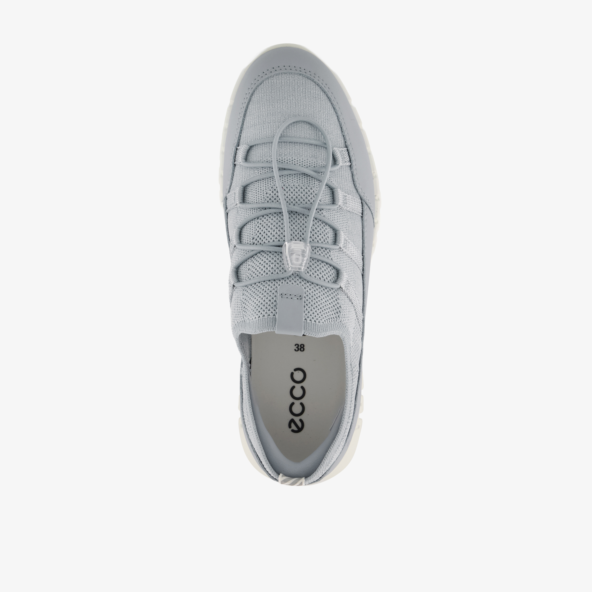 ECCO Gruuv Lite W Limestone leren dames sneakers blauw – foto 4