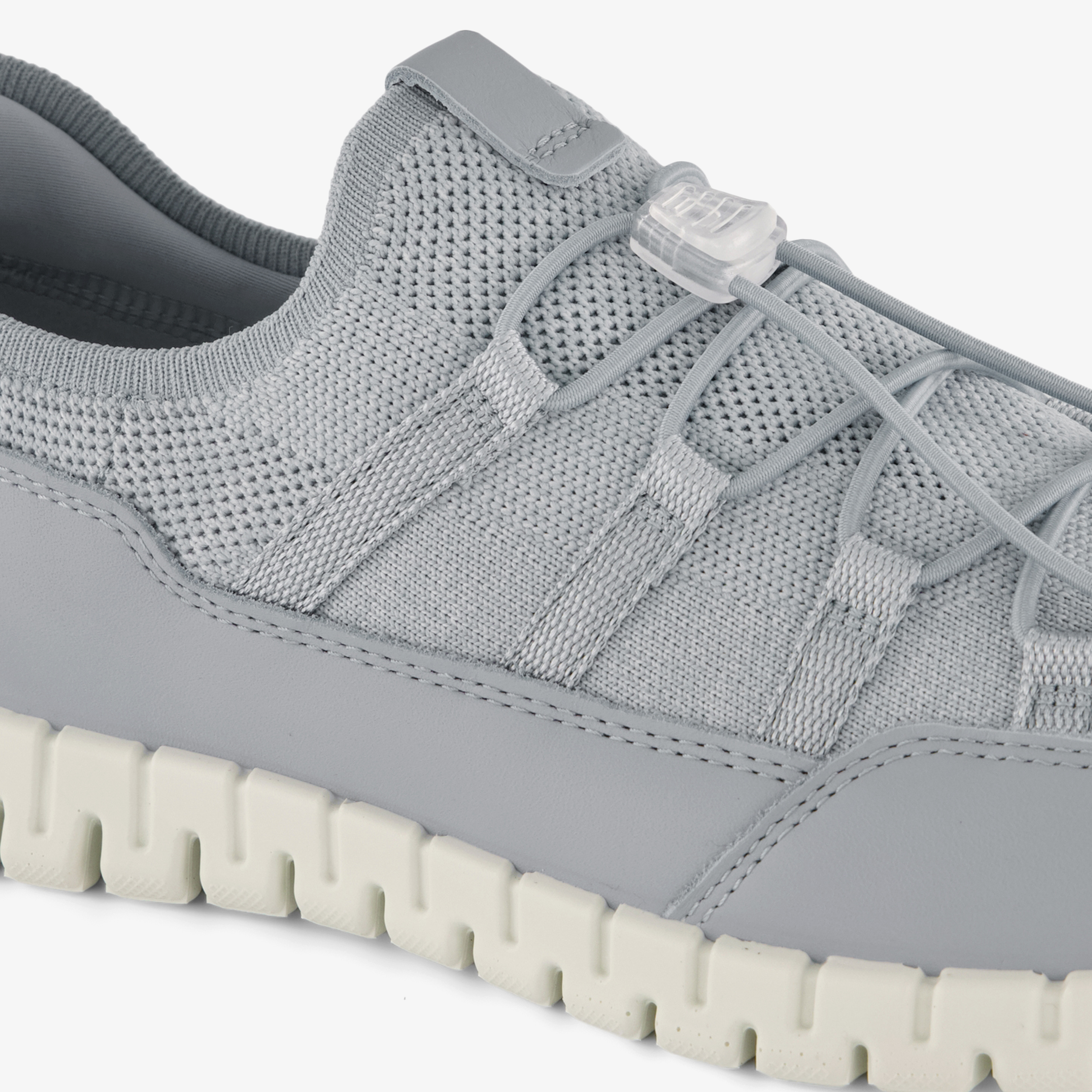 ECCO Gruuv Lite W Limestone leren dames sneakers blauw – foto 5