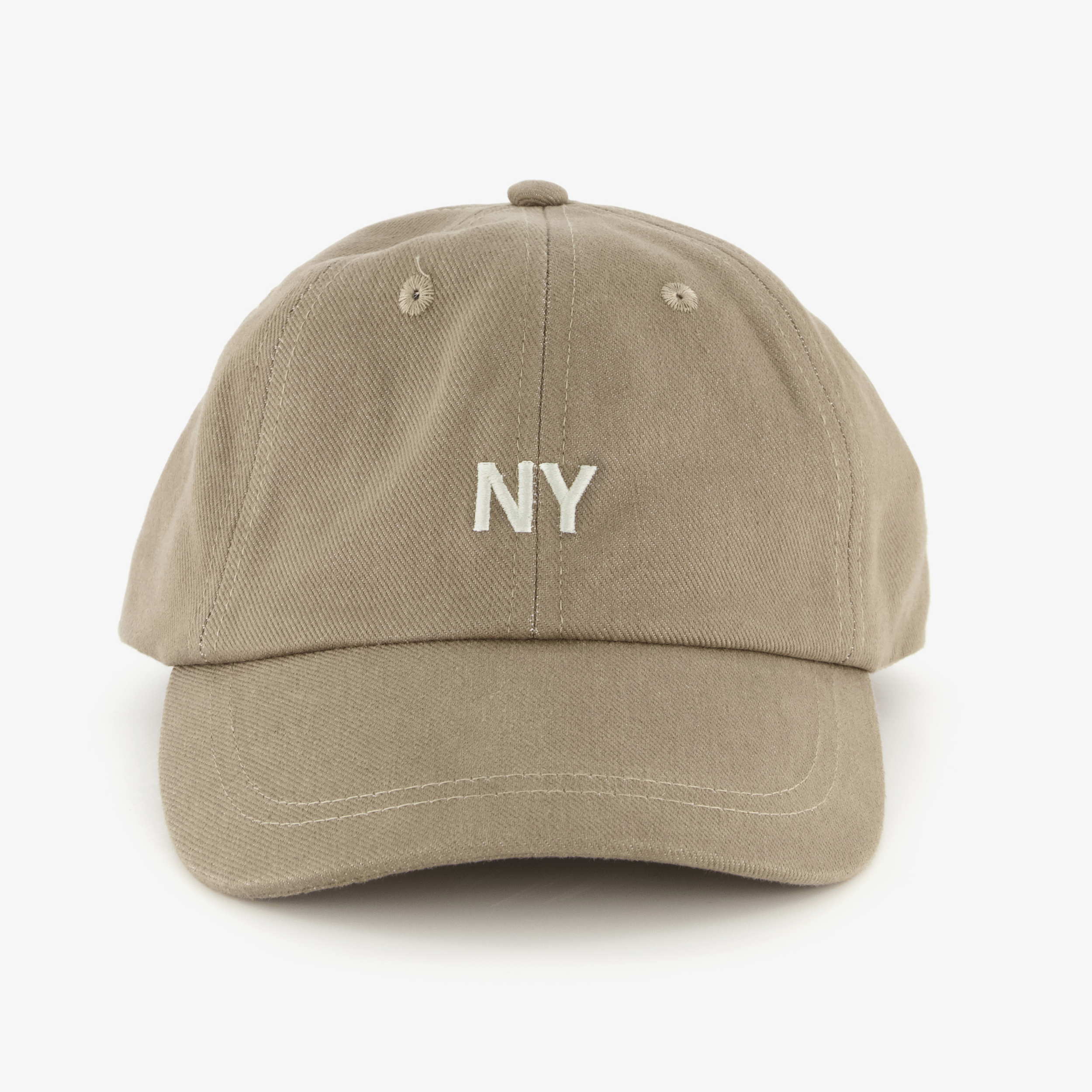 Heren pet met geborduurd NY logo bruin petten