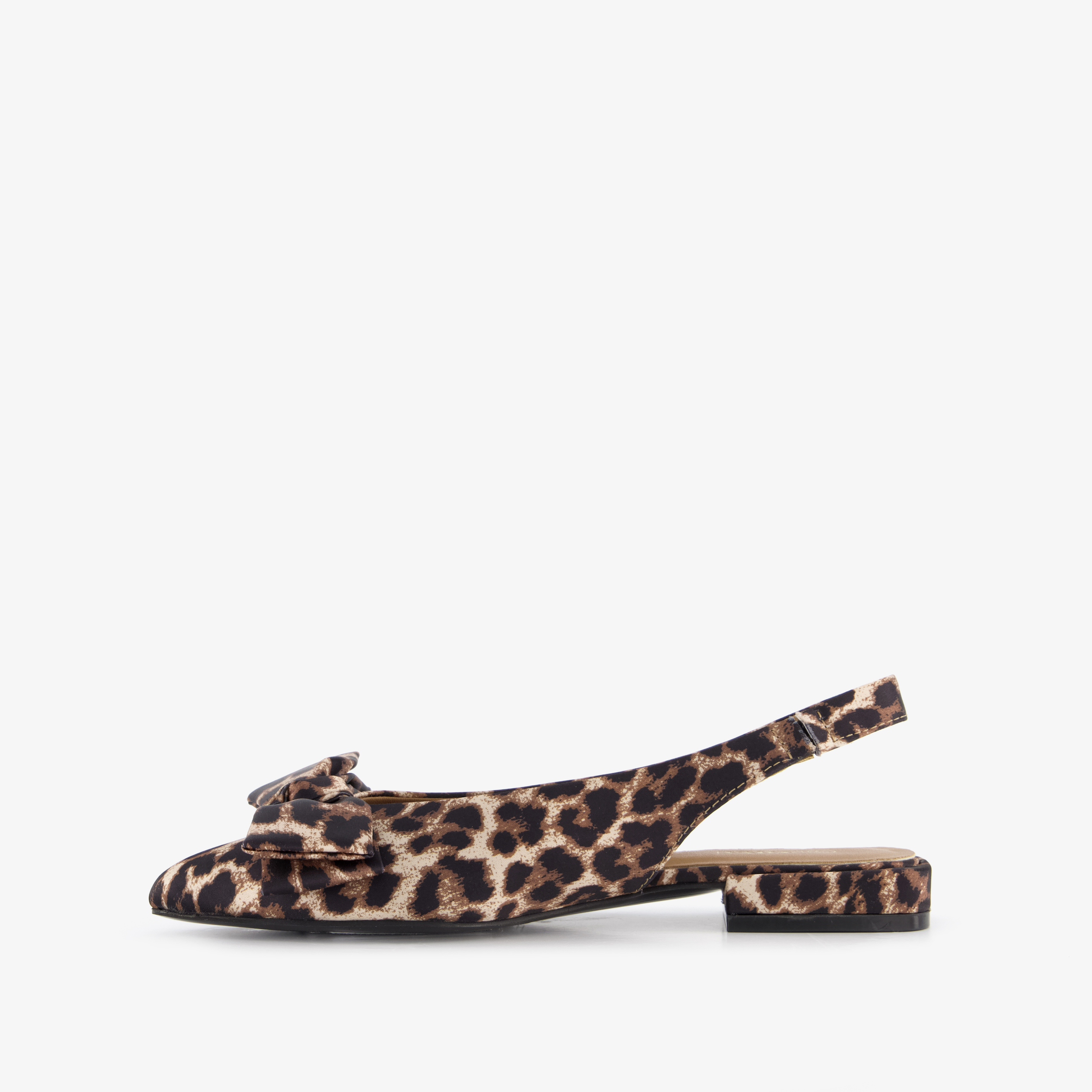 Nova dames slingbacks met strik en panterprint