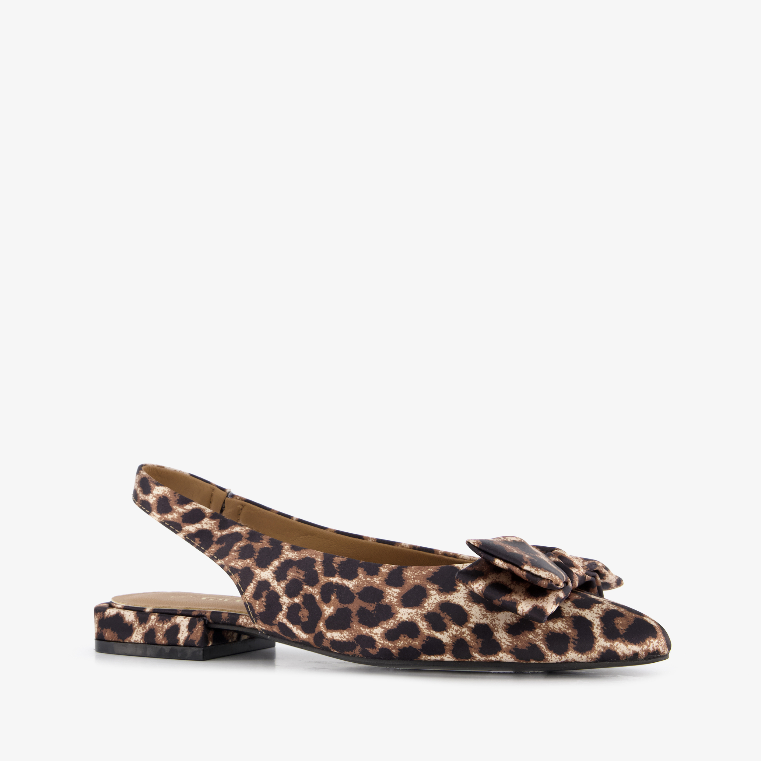 Nova dames slingbacks met strik en panterprint