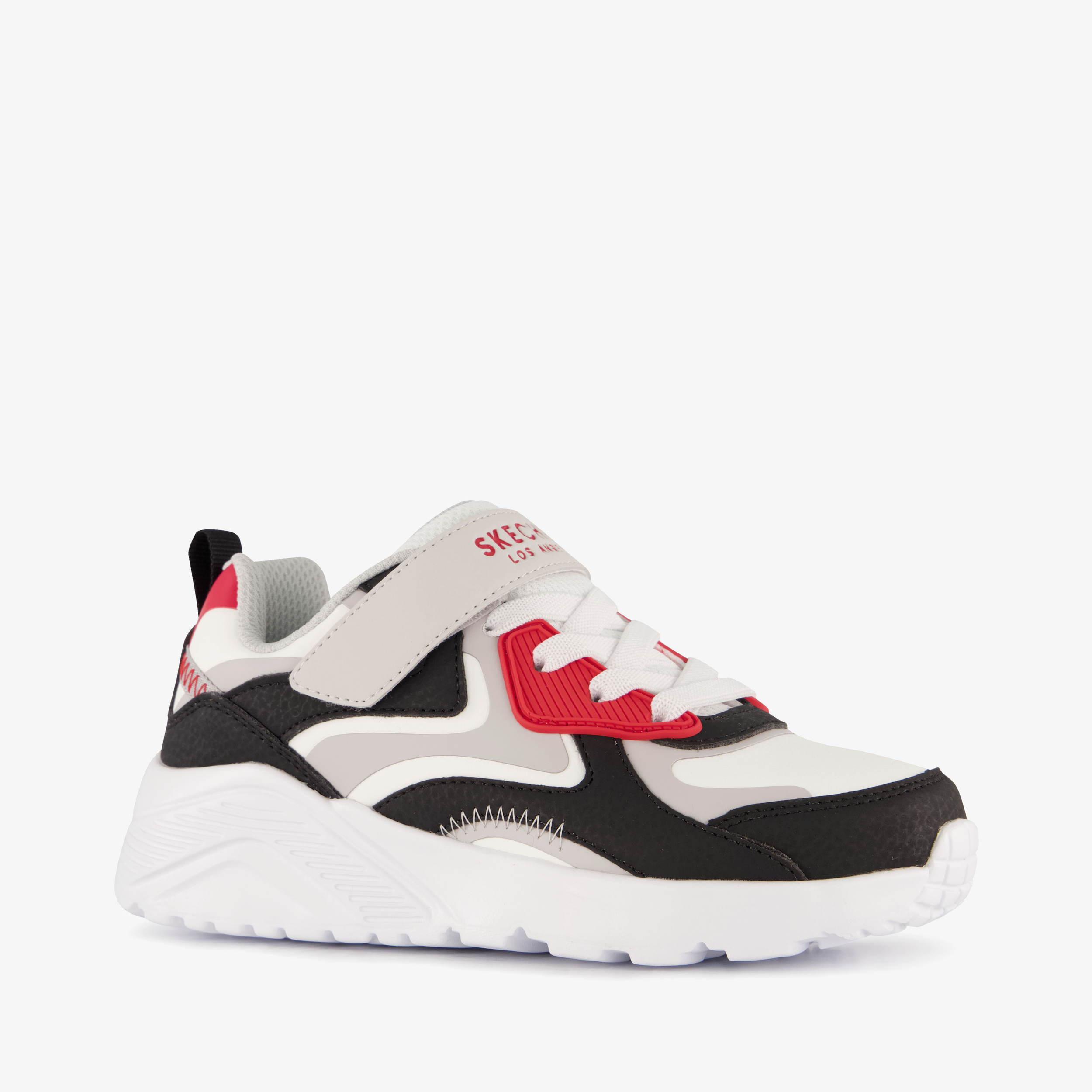 Skechers Uno Lite jongens sneakers wit rood