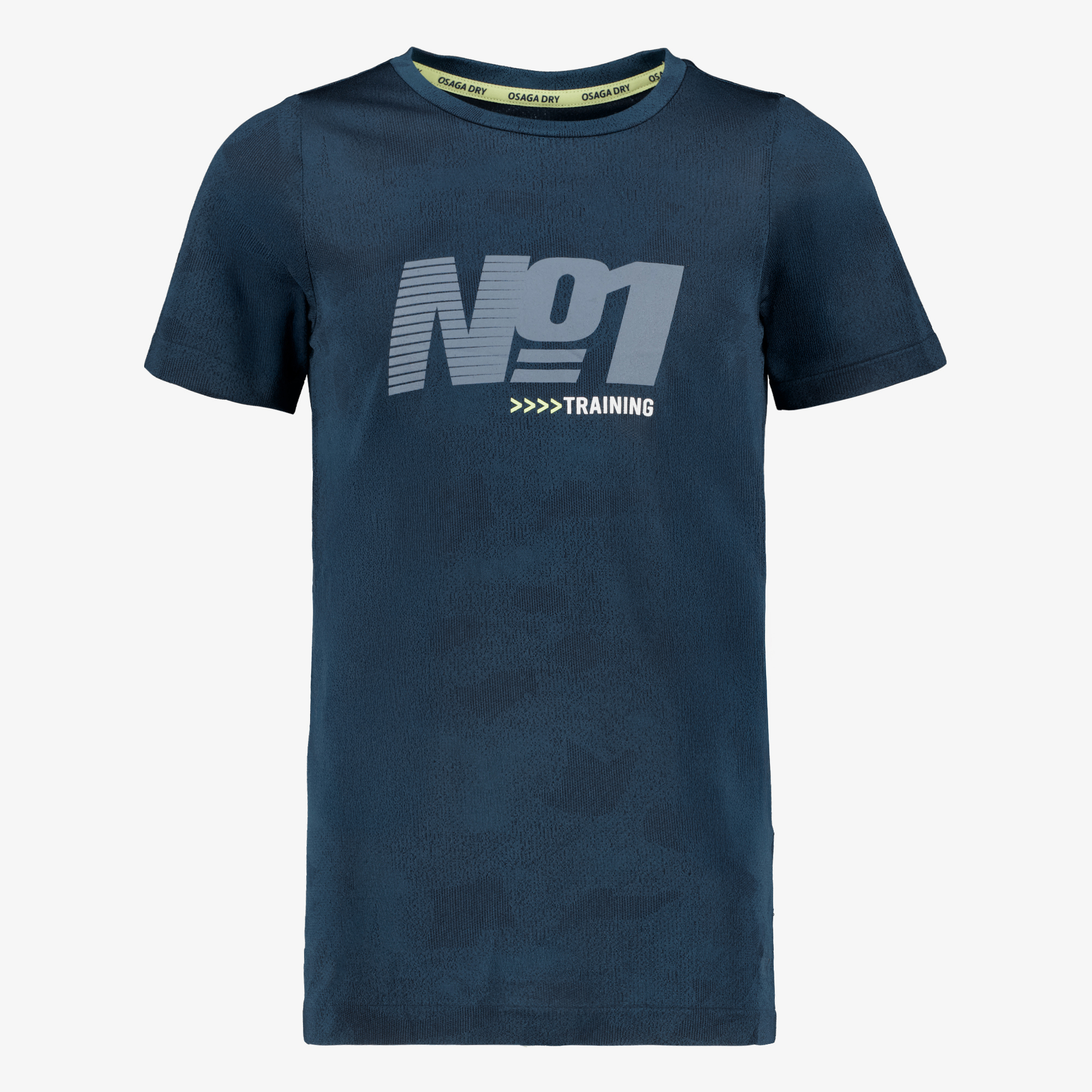Osaga Dry kinder sport T-shirt met backprint blauw jongens t-shirts & tops