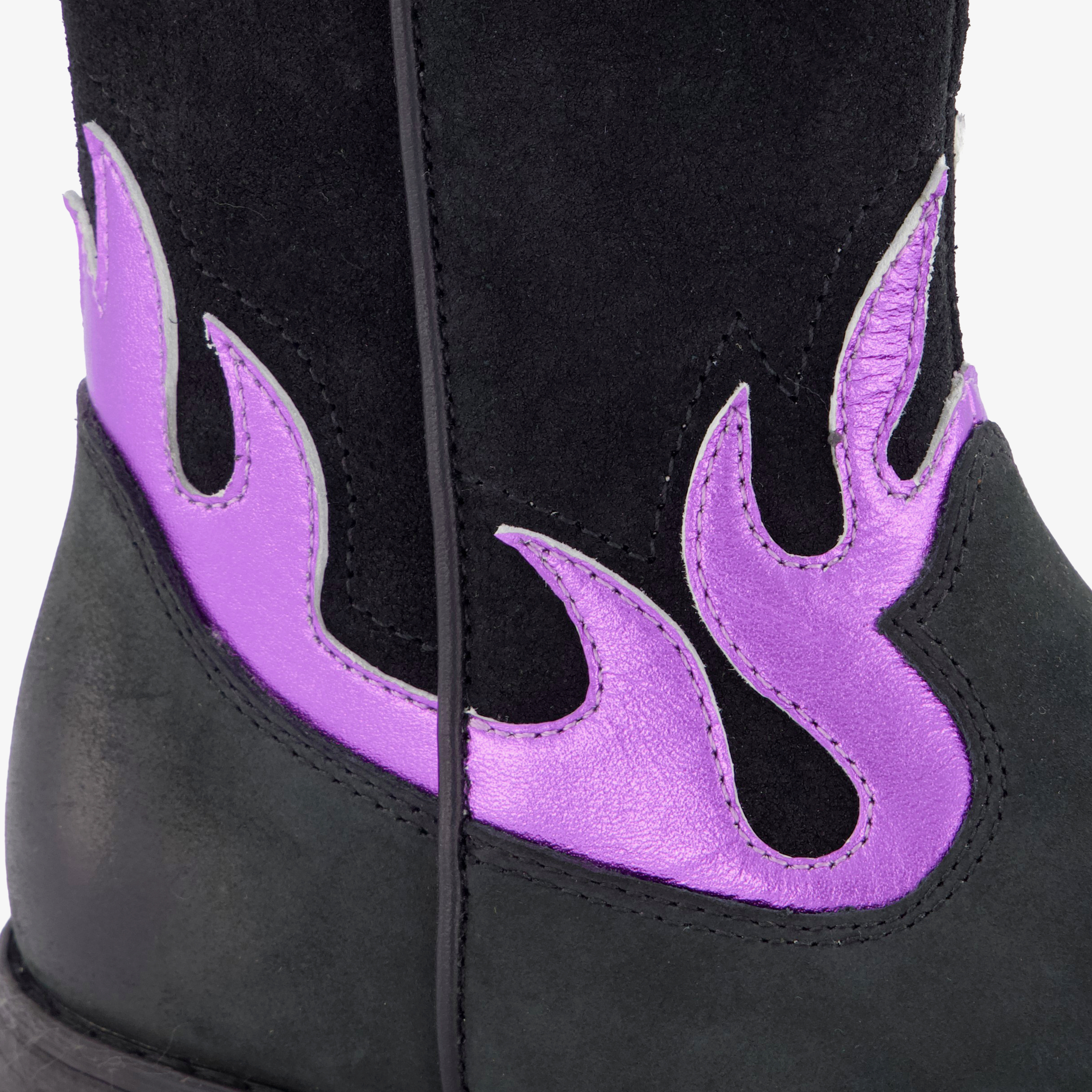 Stap leren meisjes cowboylaarzen zwart roze – foto 5