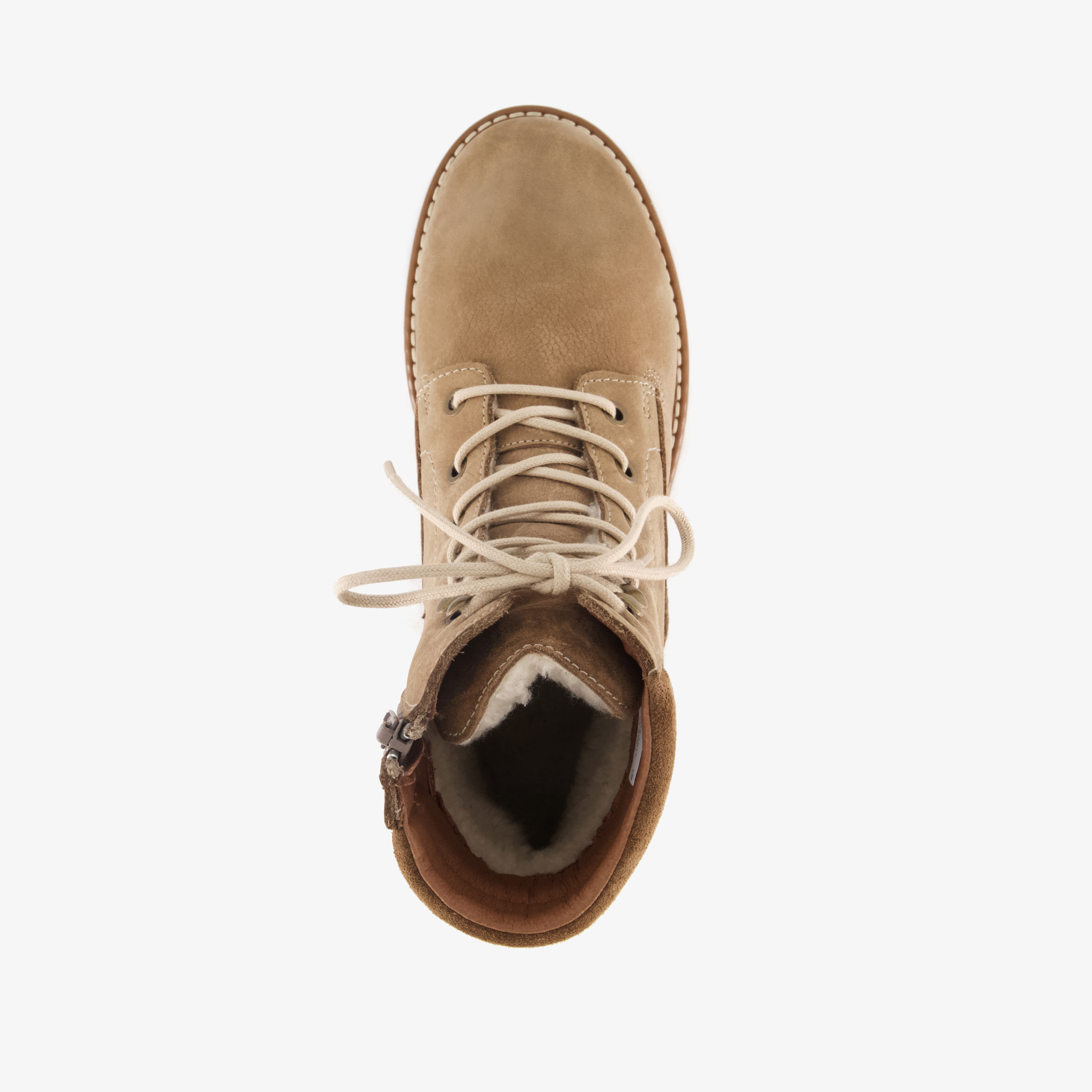 Output leren dames veterboots beige – foto 4