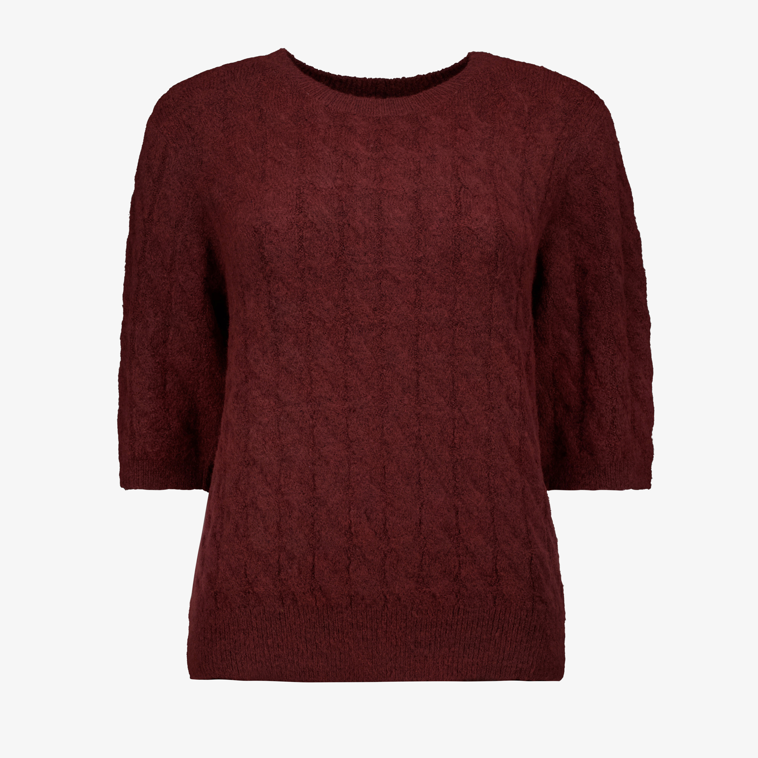 TwoDay gebreide dames trui met halflange mouwen rood truien & vesten