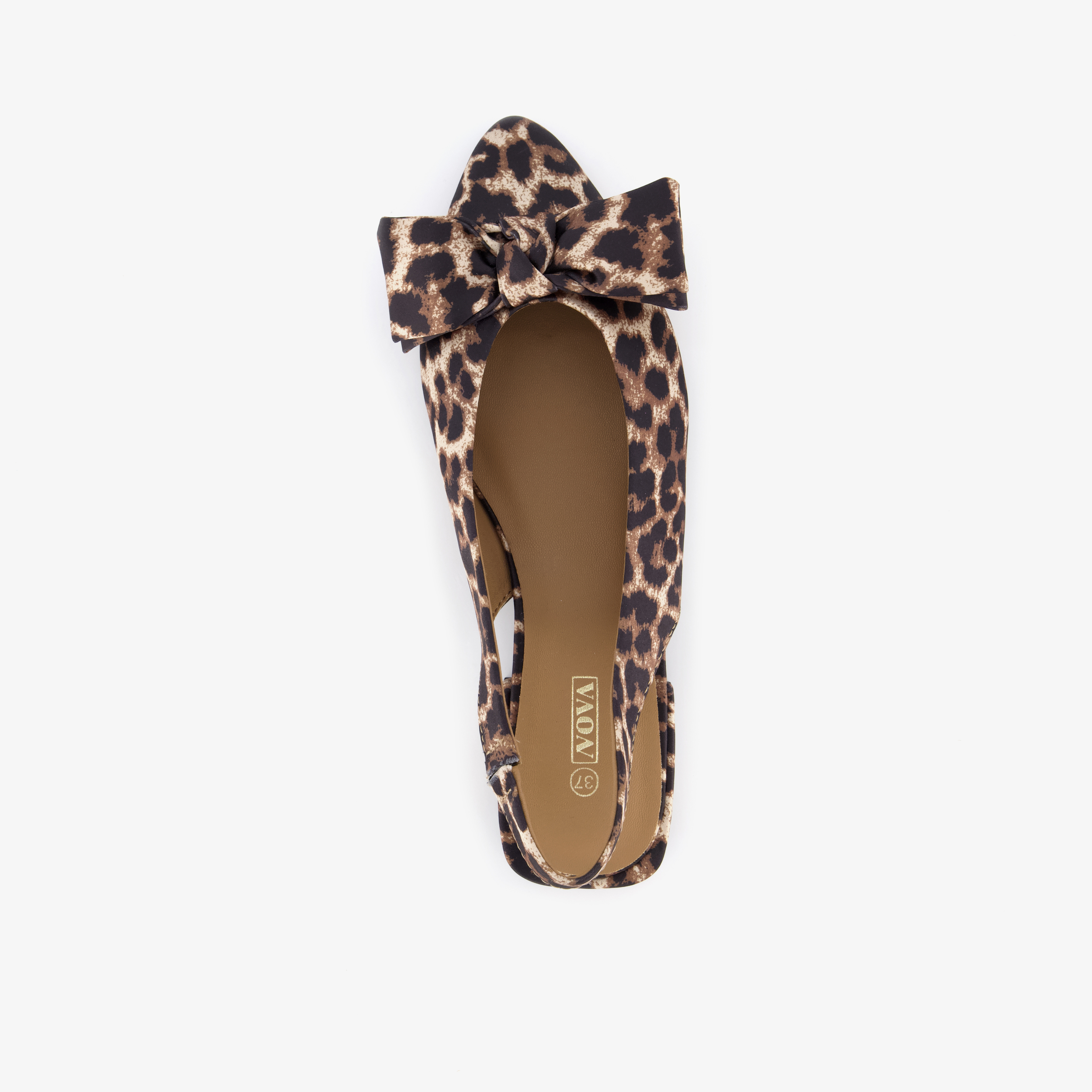 Nova dames slingbacks met strik en panterprint – foto 4
