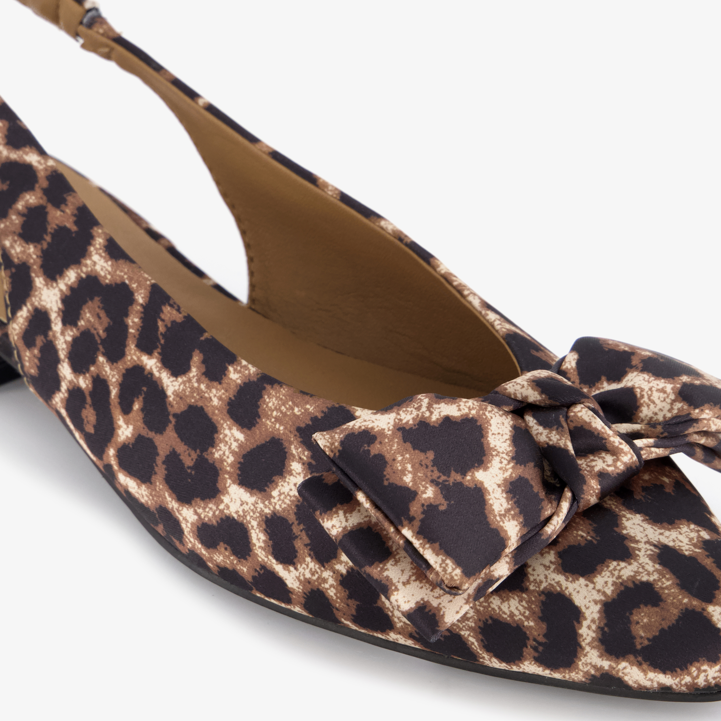 Nova dames slingbacks met strik en panterprint – foto 5