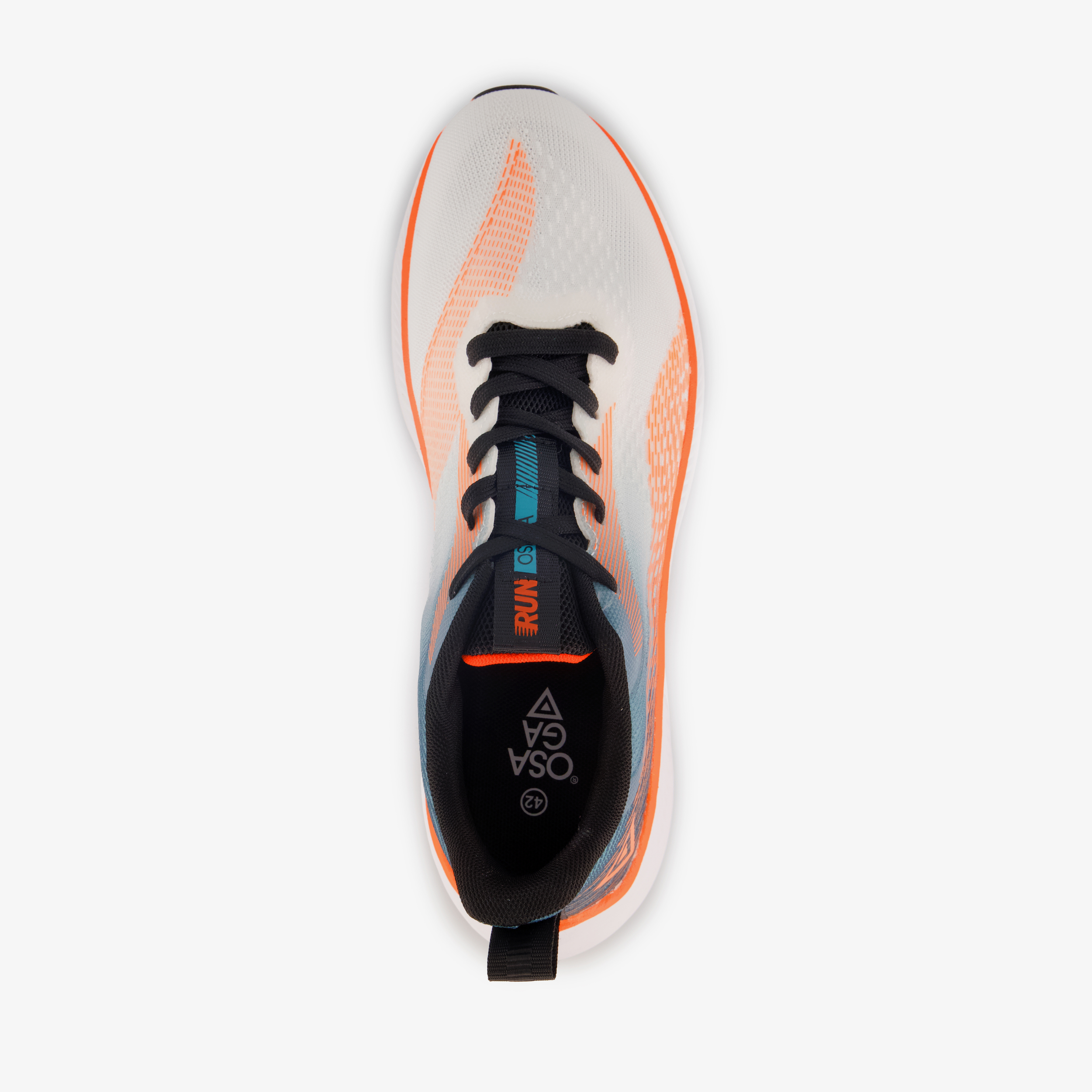 Osaga heren hardloopschoenen wit oranje – foto 4