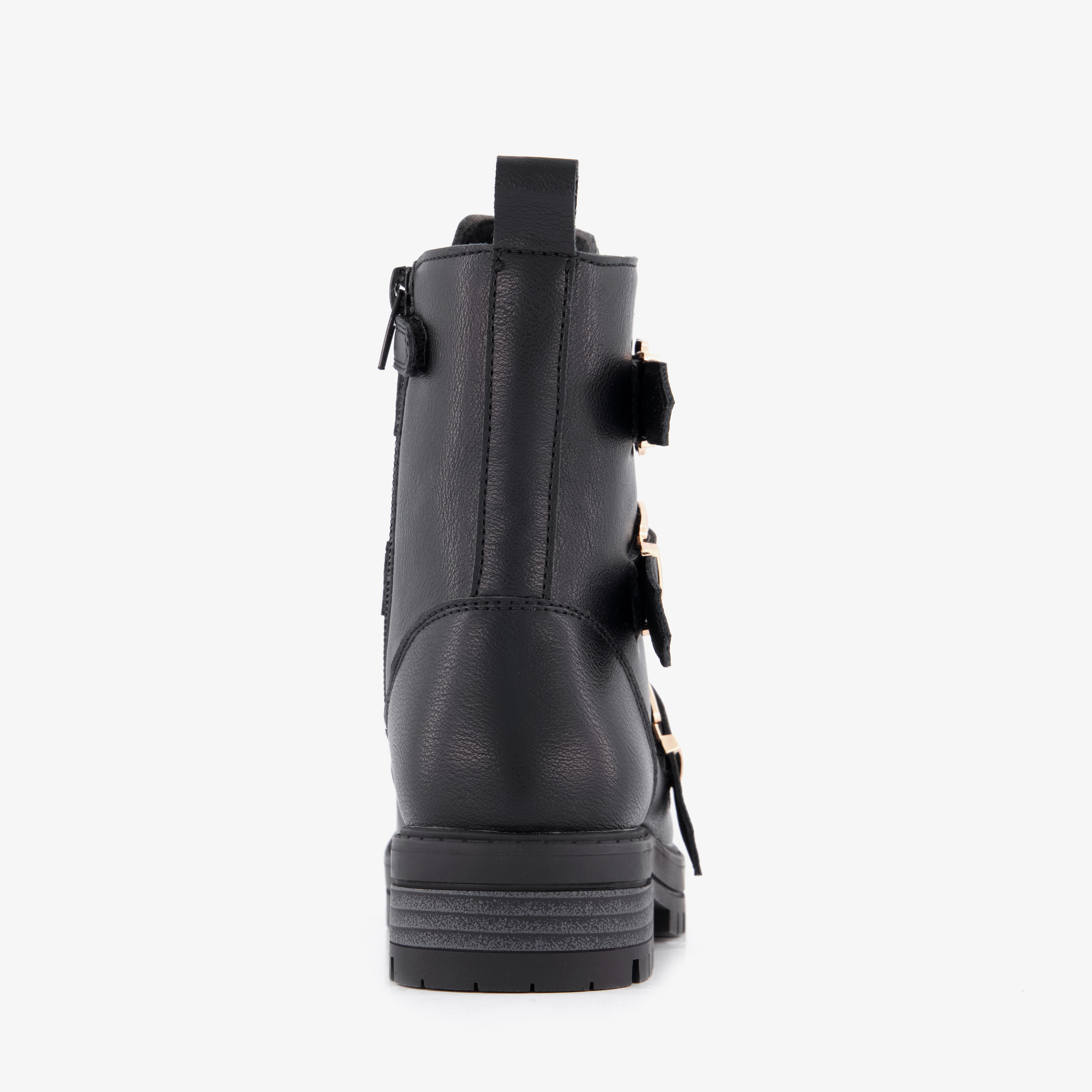 Blue Box meisjes biker boots met gespen zwart – foto 2