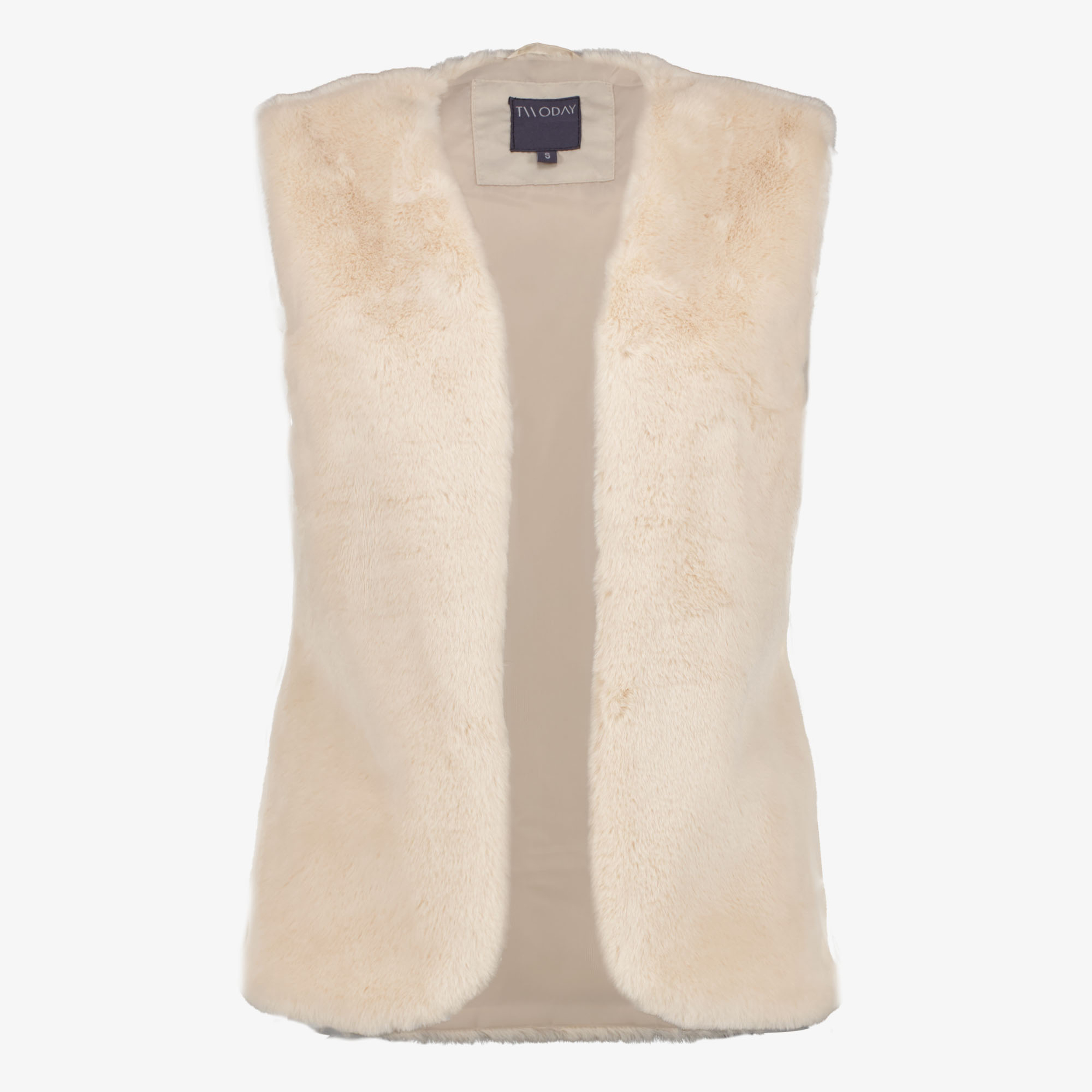 TwoDay fake fur dames gilet beige