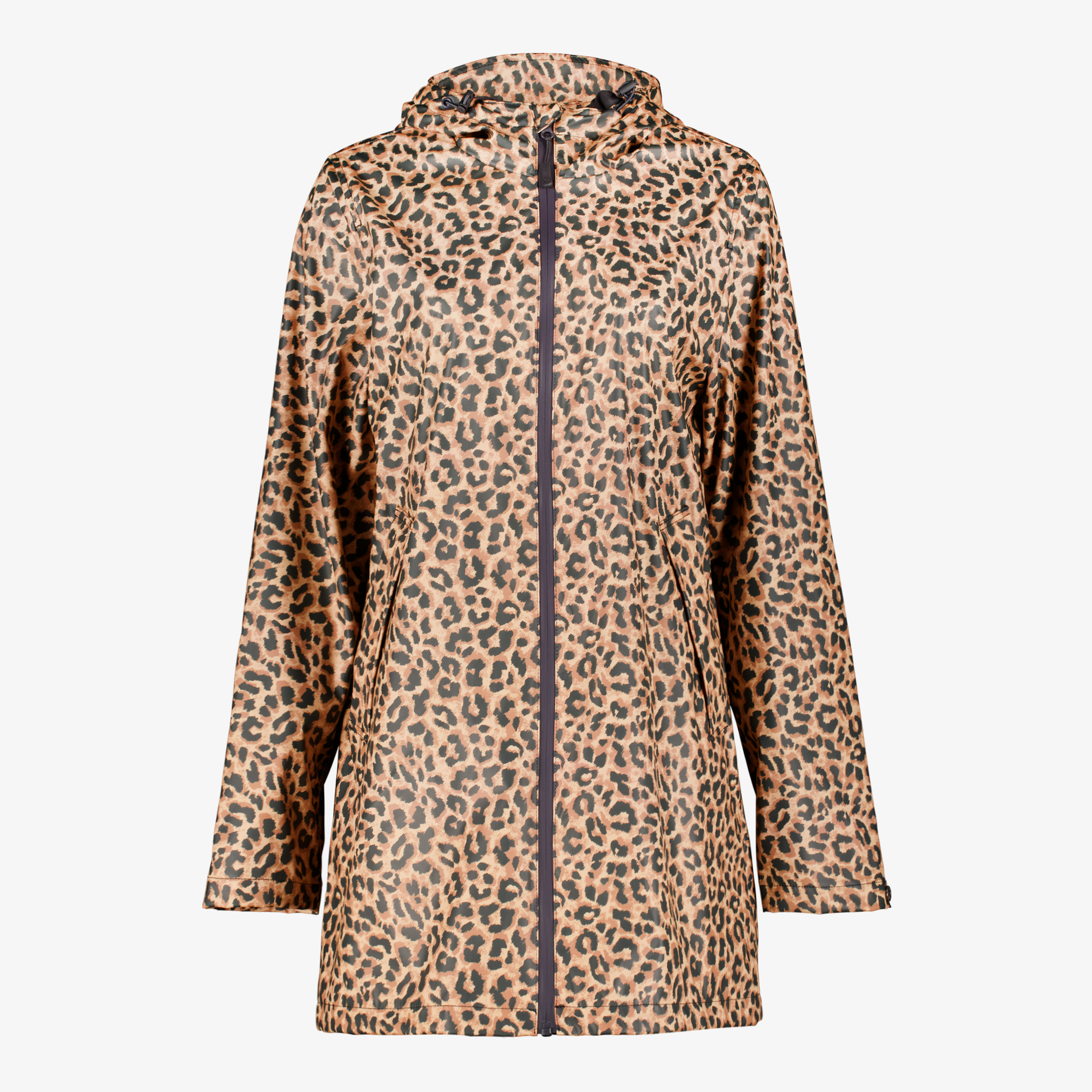 Mountain Peak lange dames regenjas met panterprint jassen